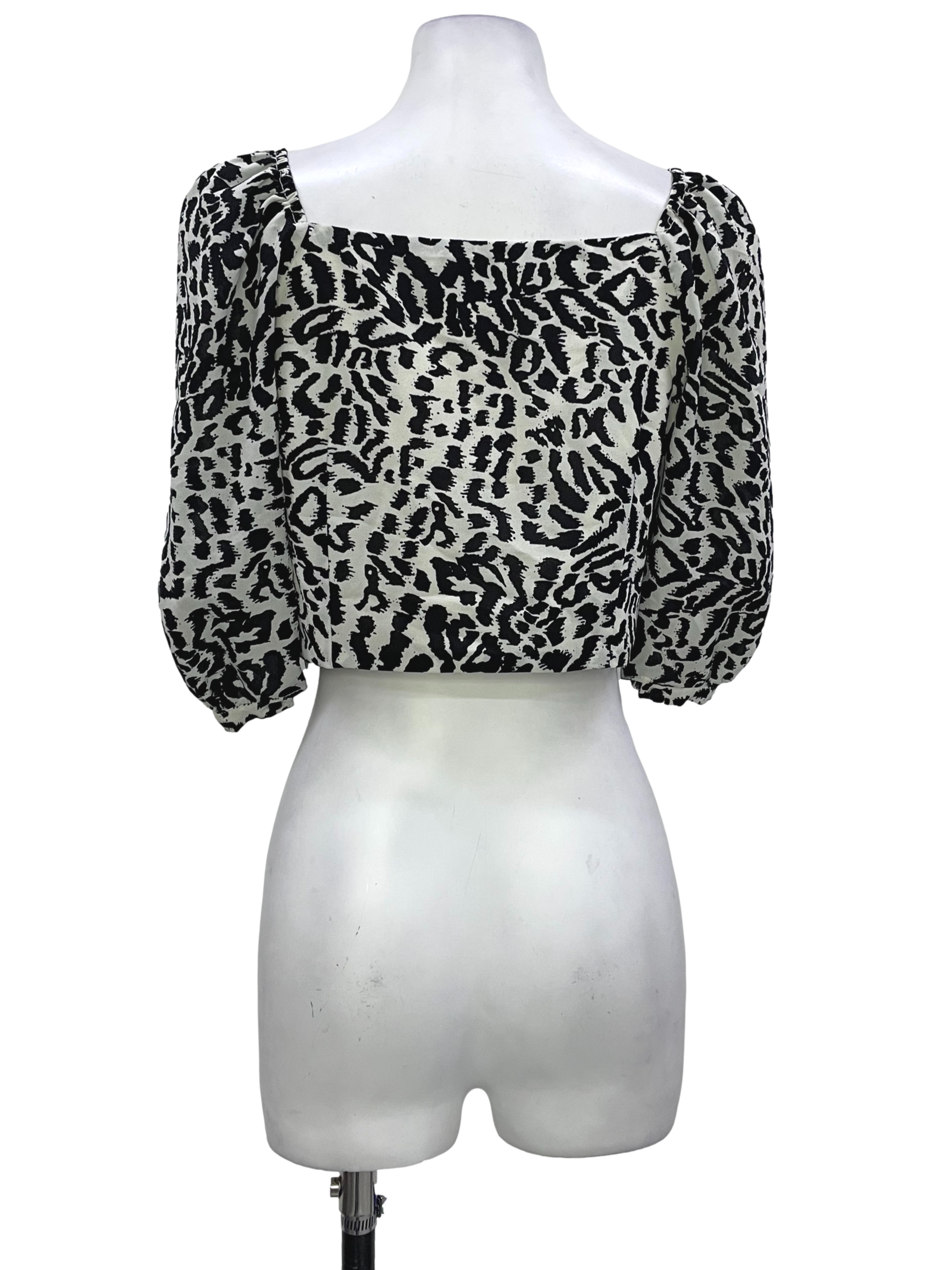 Black & White Cheetah Print Crop Top