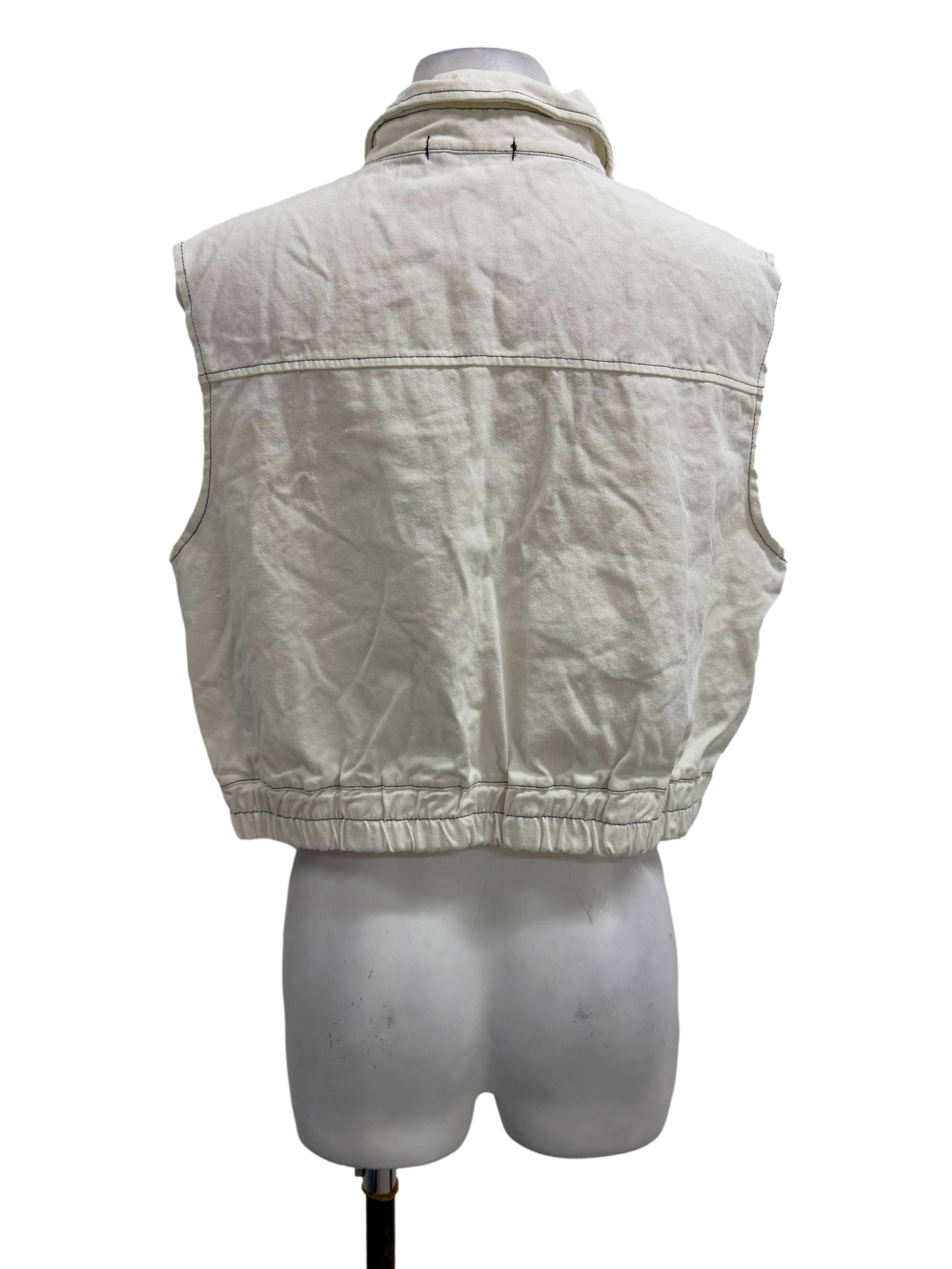 Porcelain White Denim Vest