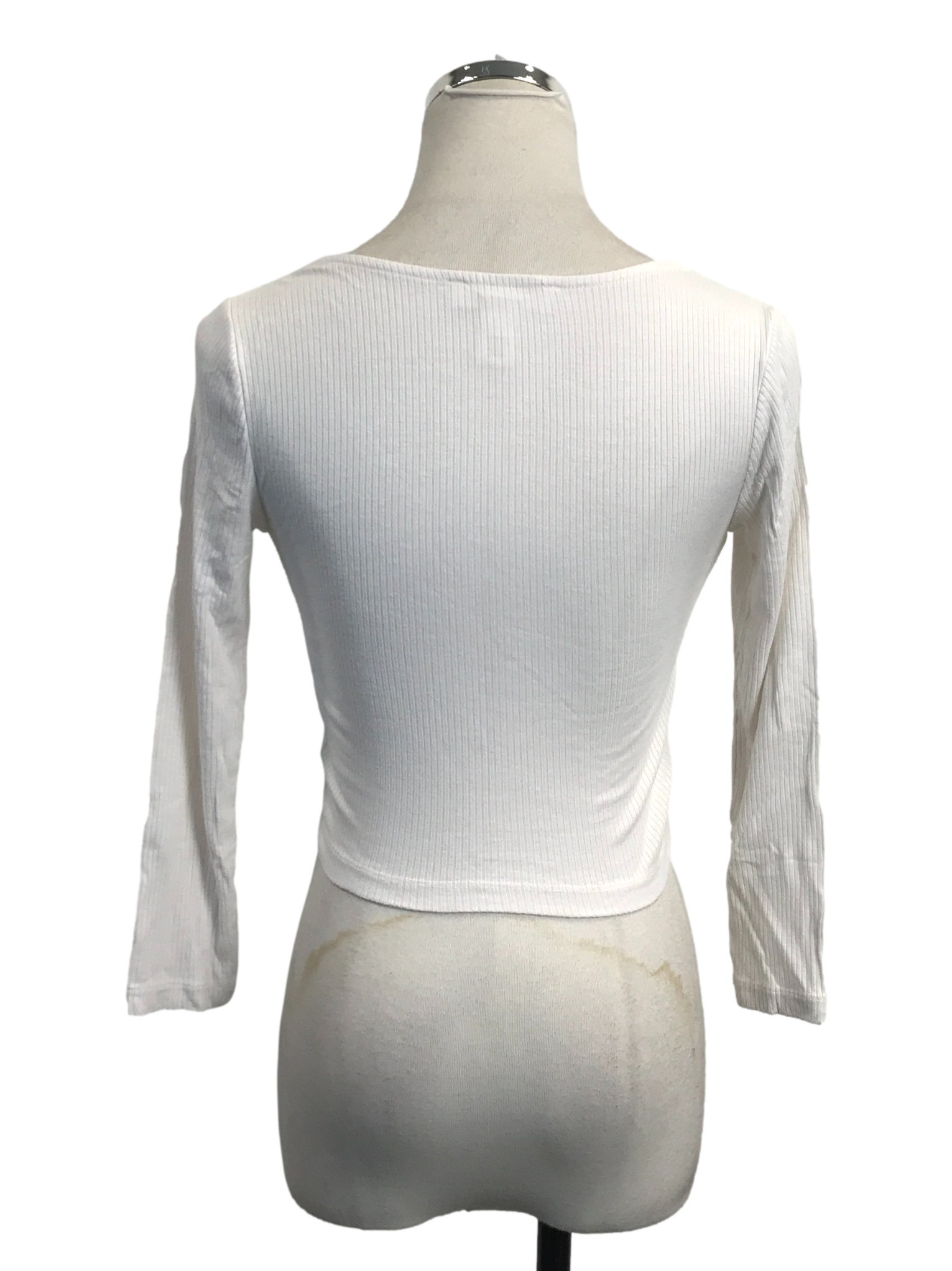 Porcelain White Ribbed Knit Top