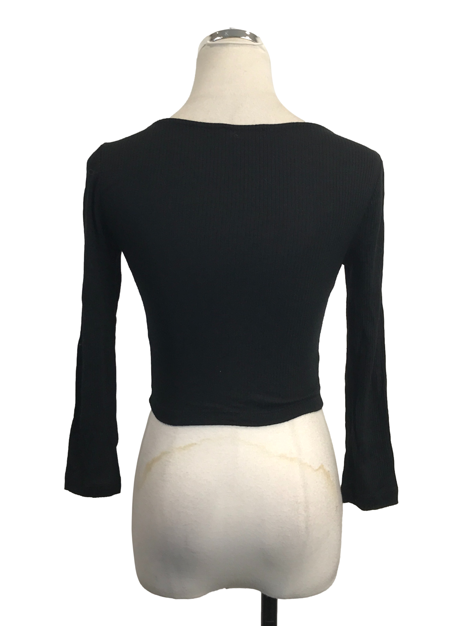 Raven Black Ribbed Knit Top