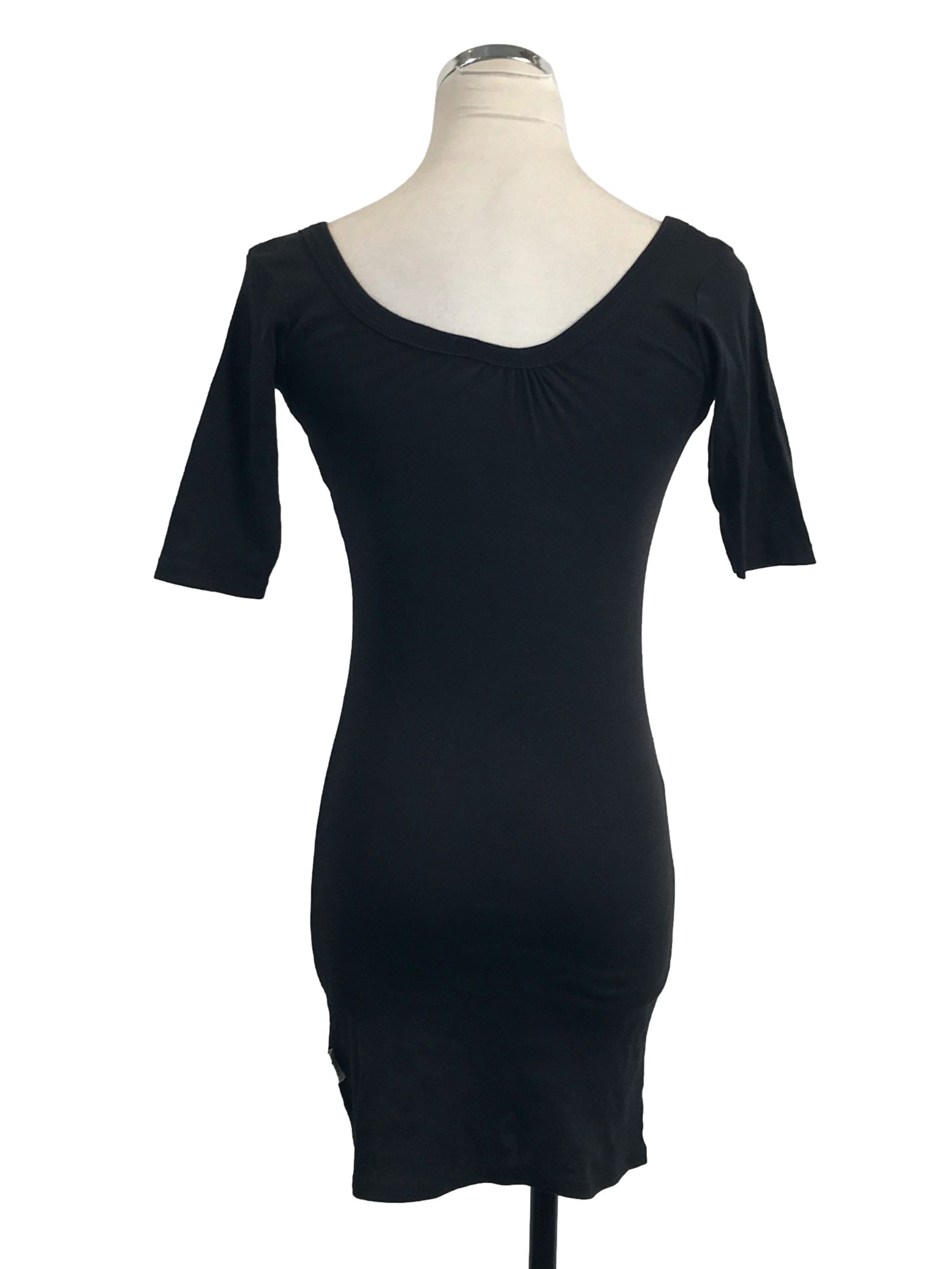 Midnight Black V-Neck Bodycon Dress