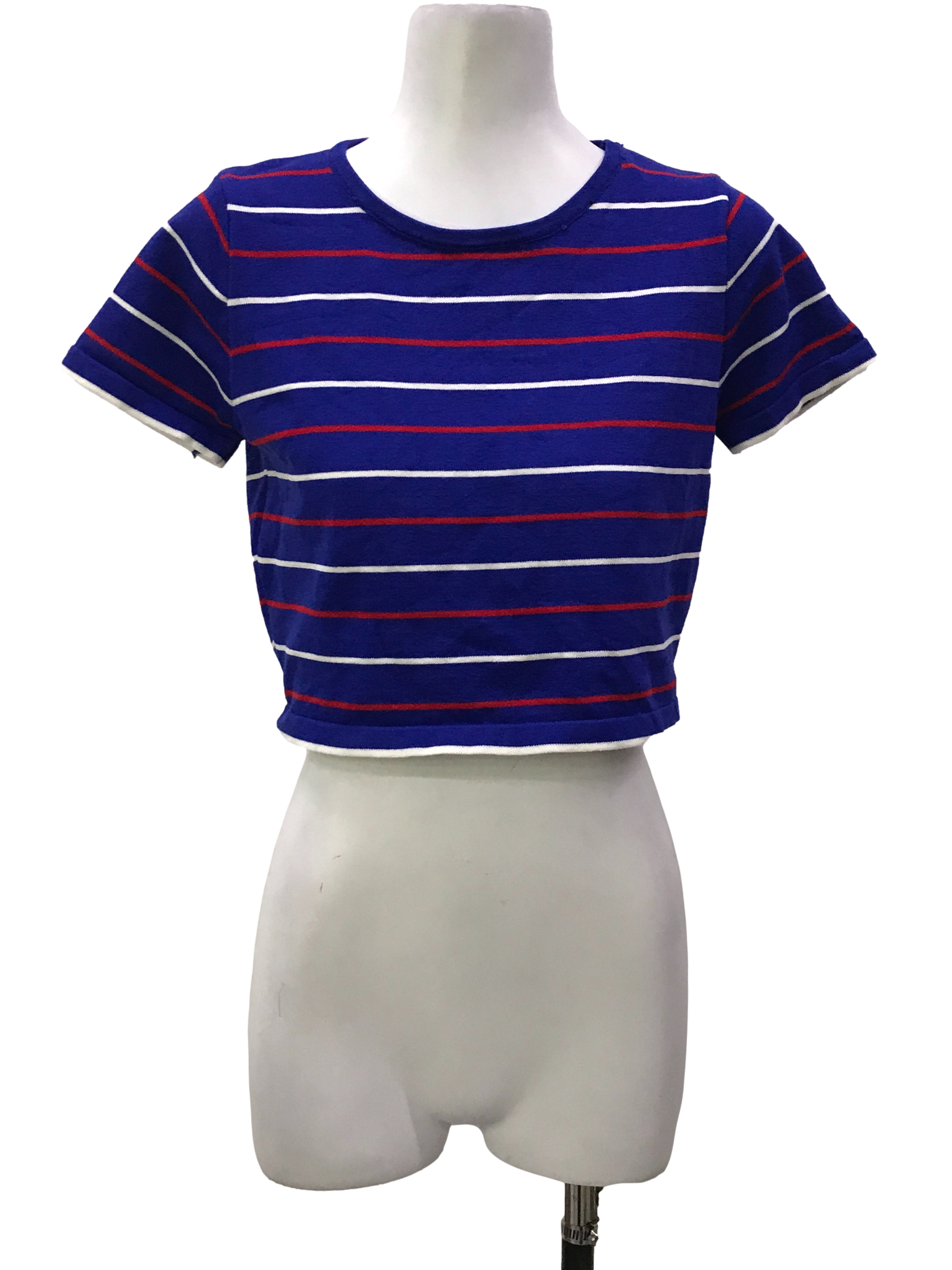 Blue Stripes Ribbed Tee