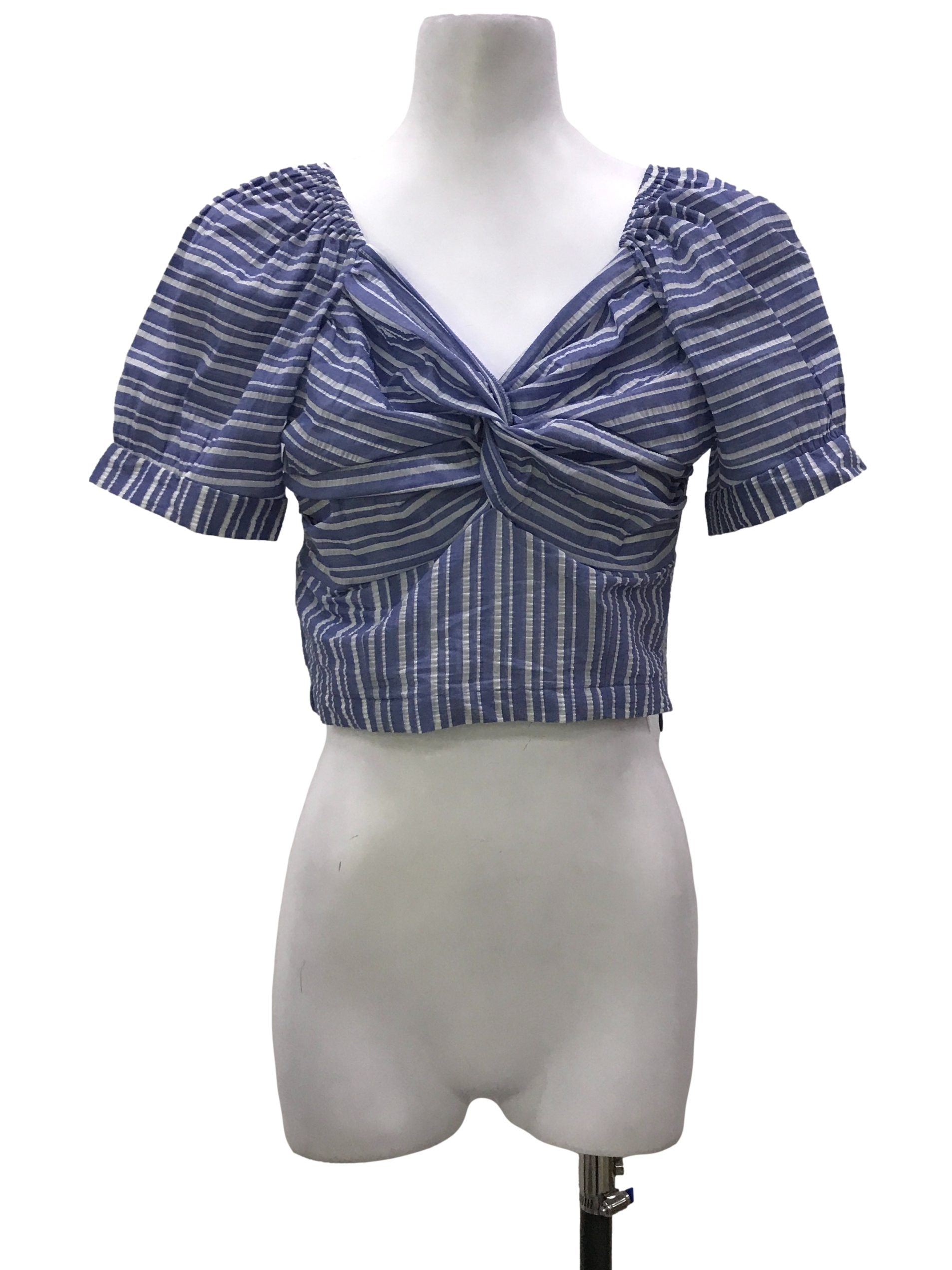 Blue Stripes Front Twist Top