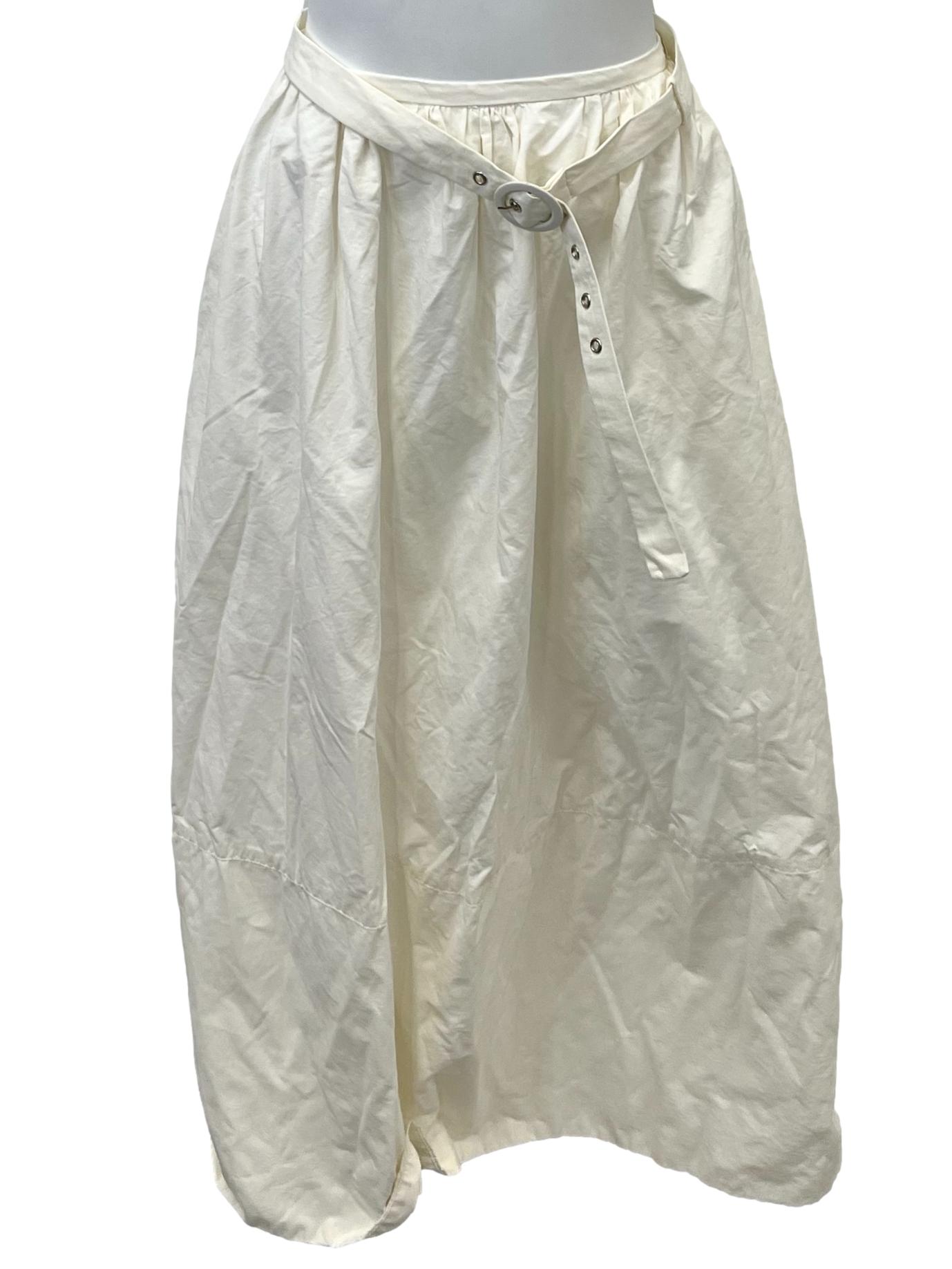 White A Line Midi Skirt