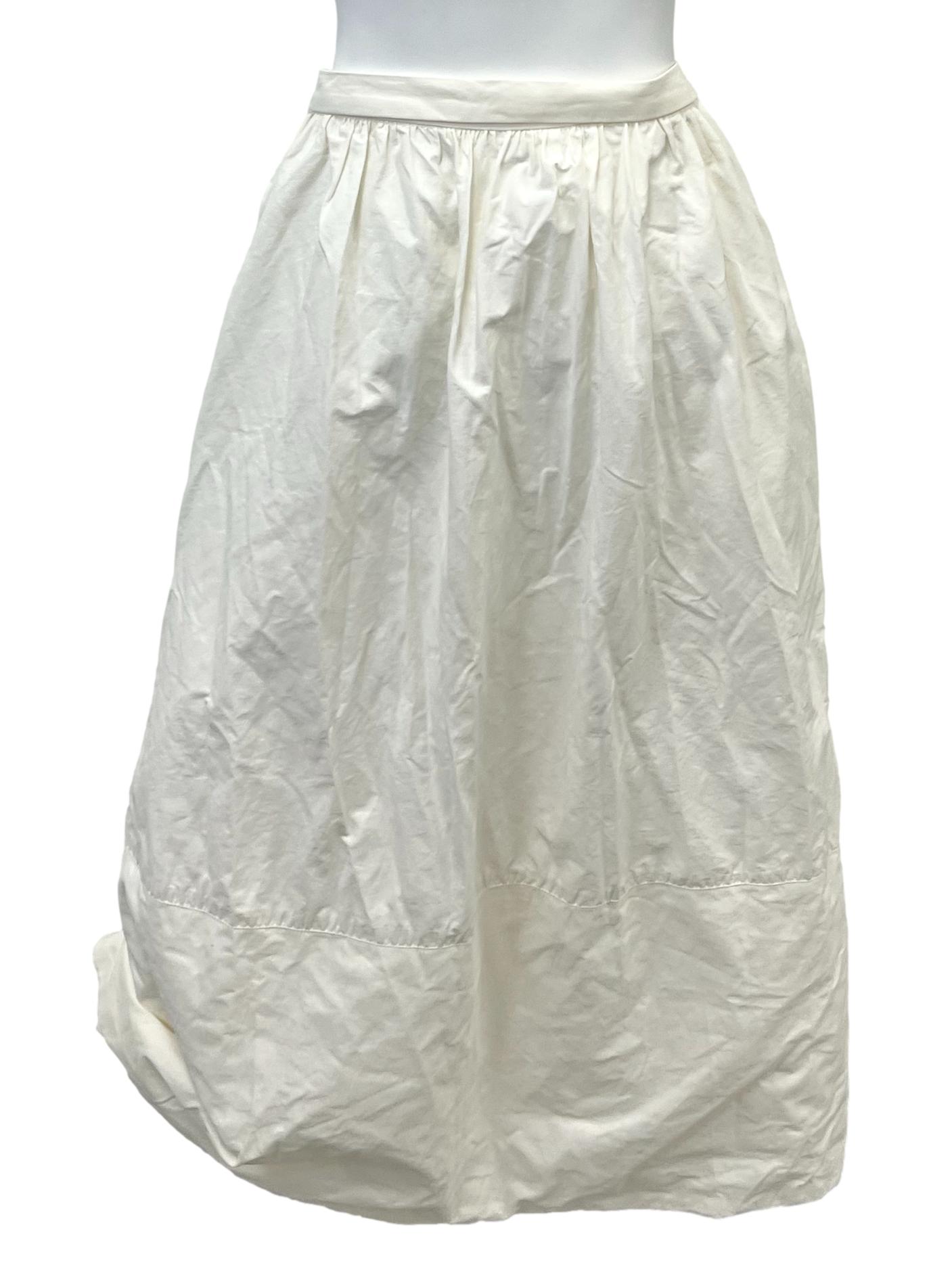 White A Line Midi Skirt