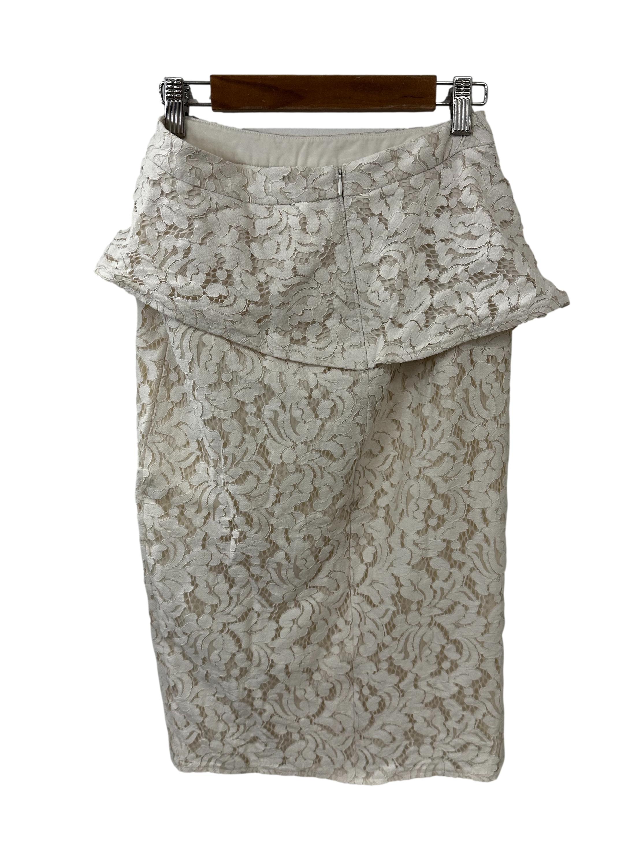 White Floral Embroidery Tube Skirt LB
