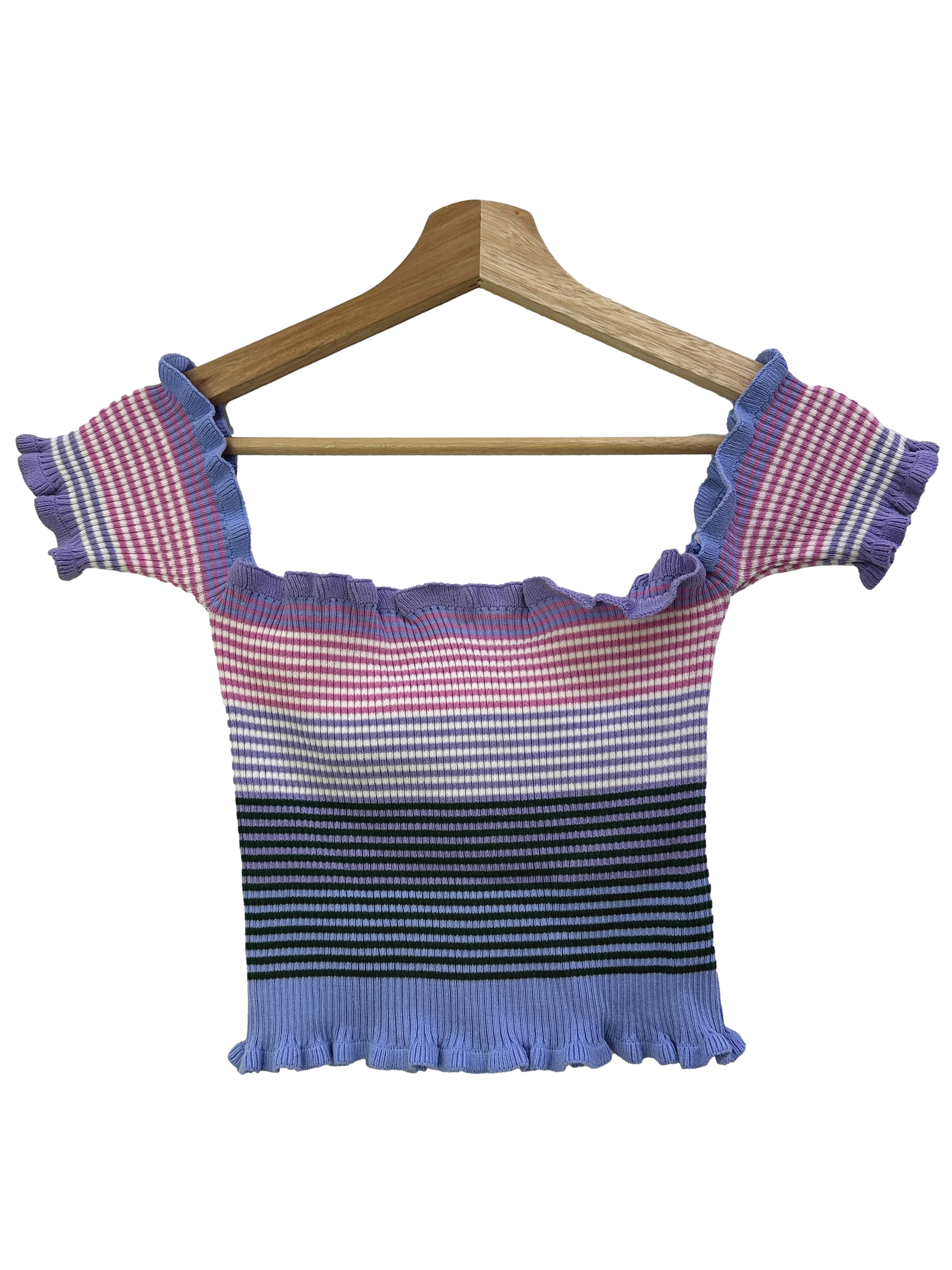 Mulitcolored Striped Crop Top