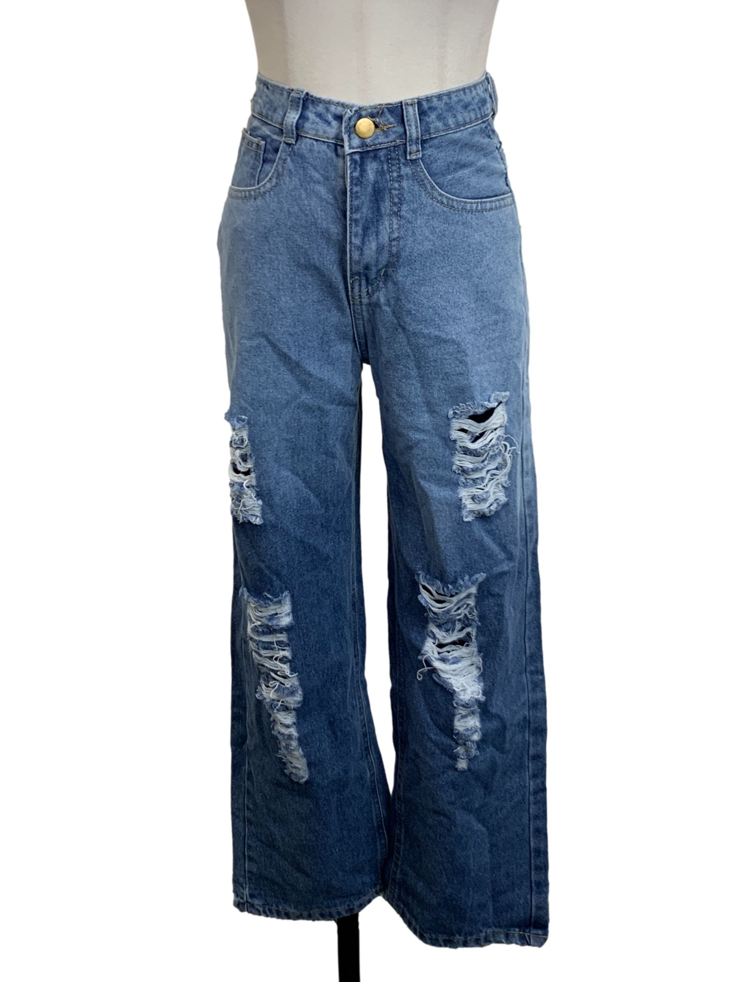 Demin Blue Ripped Jeans