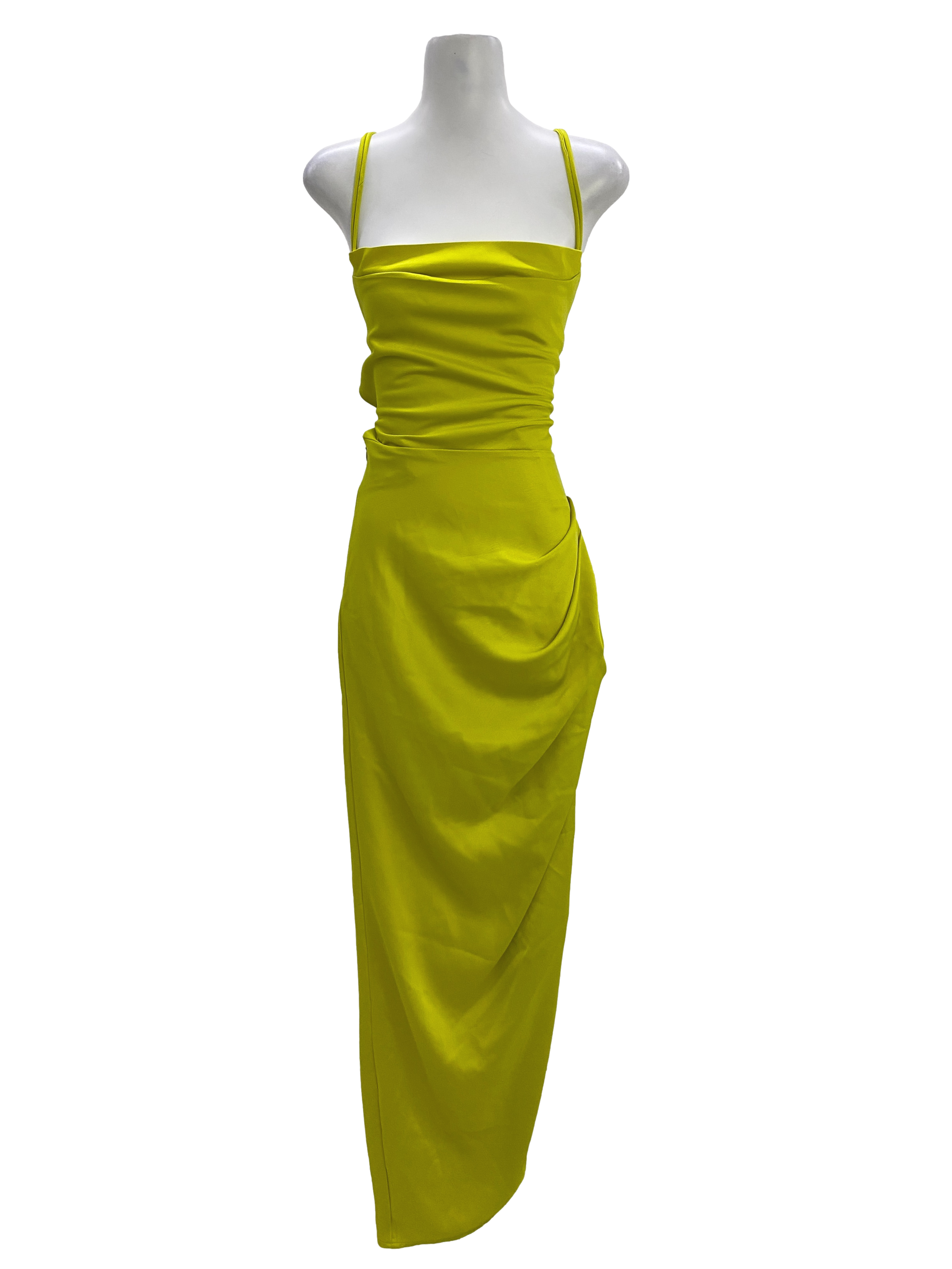 Neon Yellow Laced Back Dress