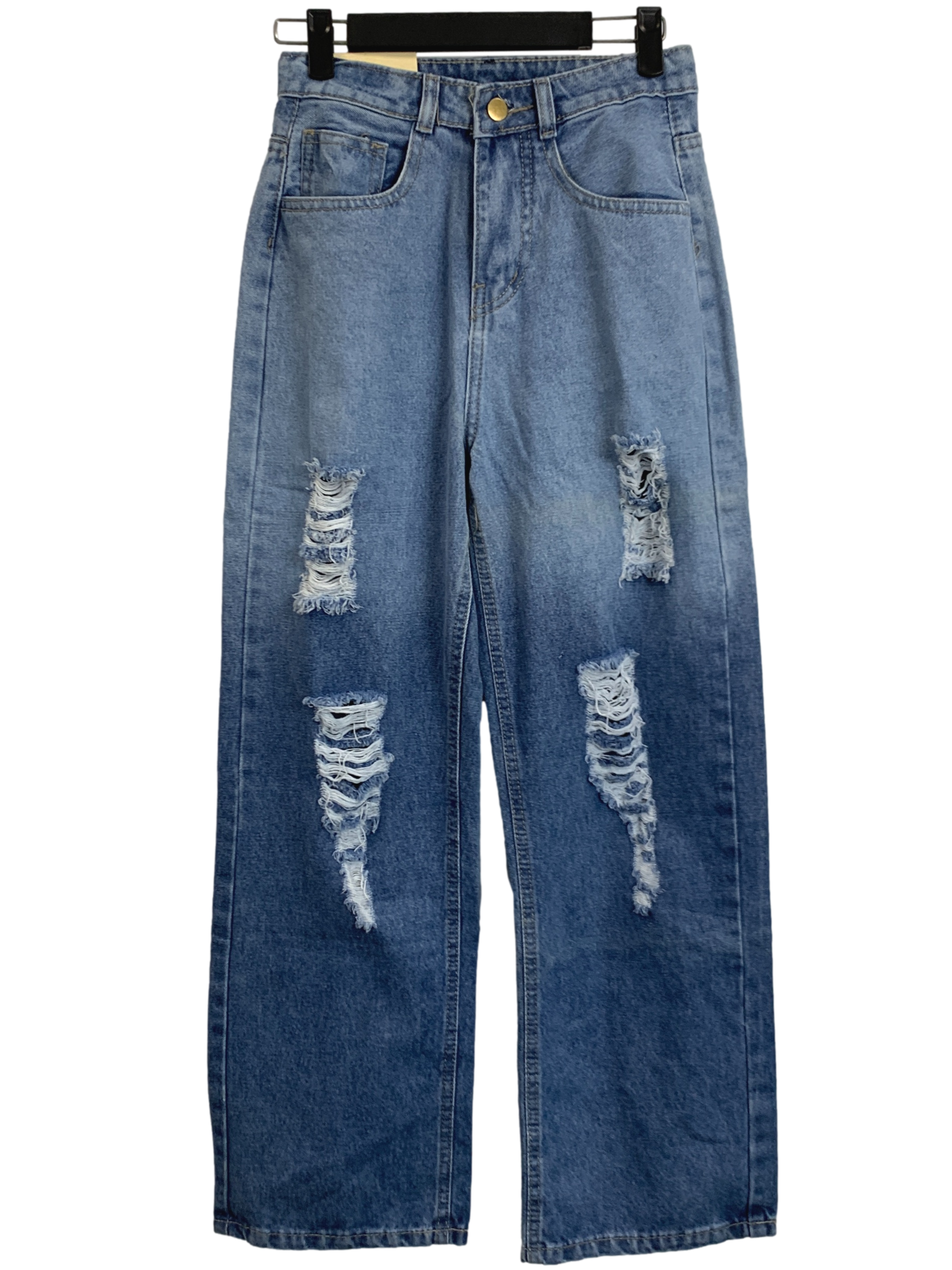 Sky Blue Denim Ripped Jeans