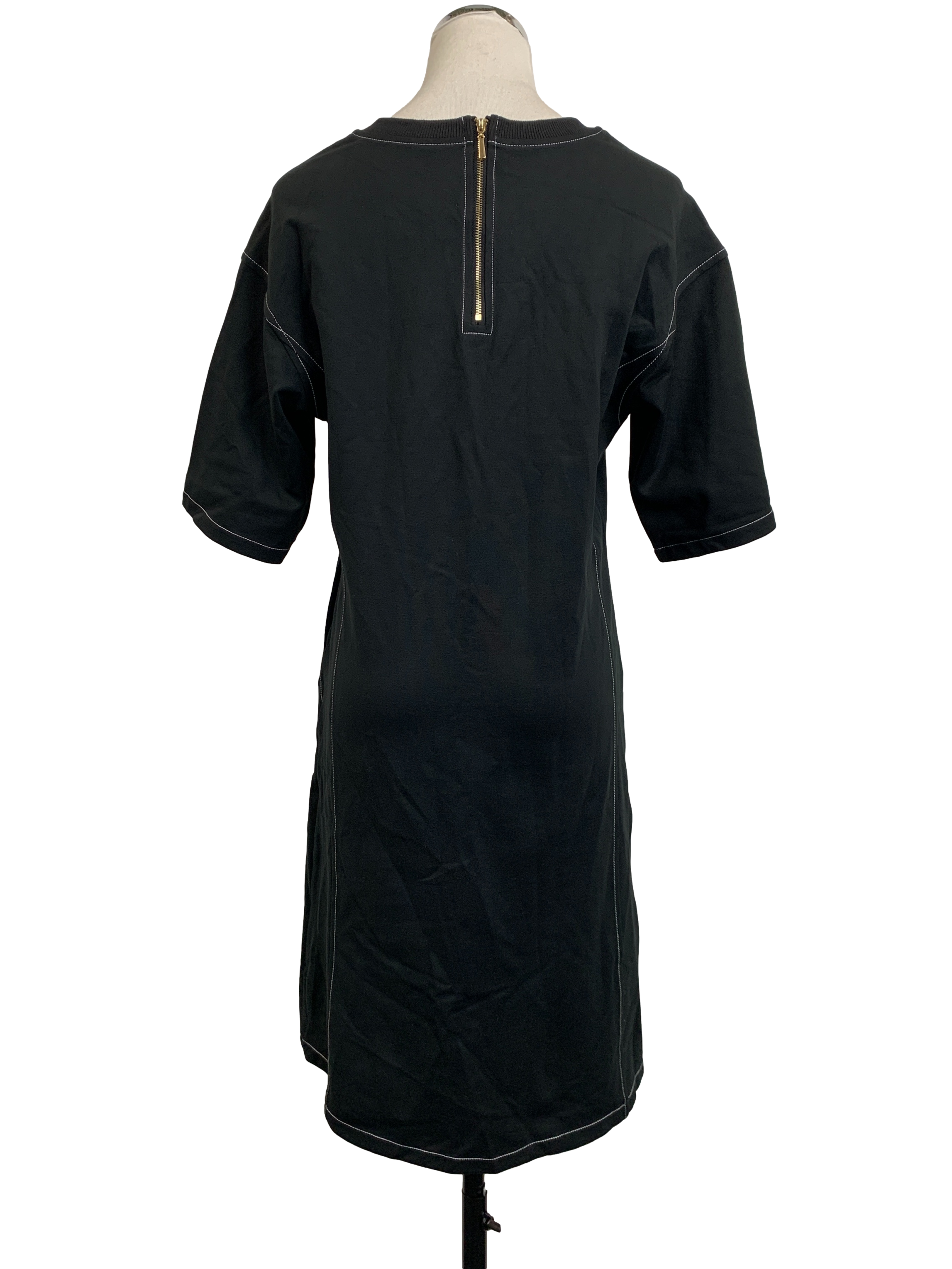 Black Stitches Detailed Shirt Dress