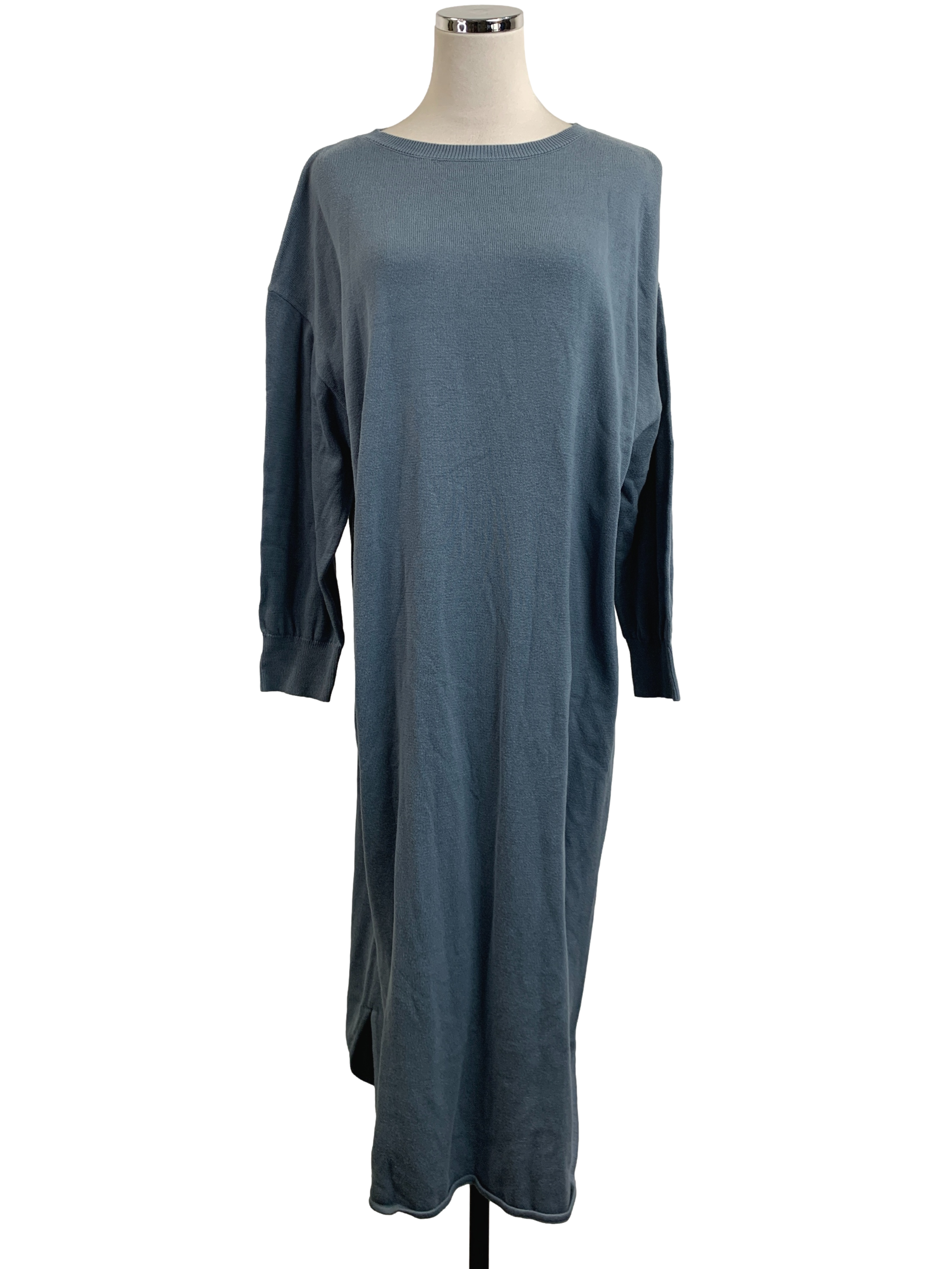 Stone Blue Long Sleeve Knit Dress