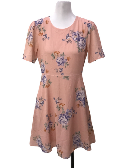 Peach Floral Short Sleeve Dress TCL