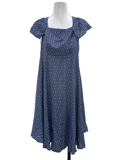 Blue Floral Midi Sun Dress