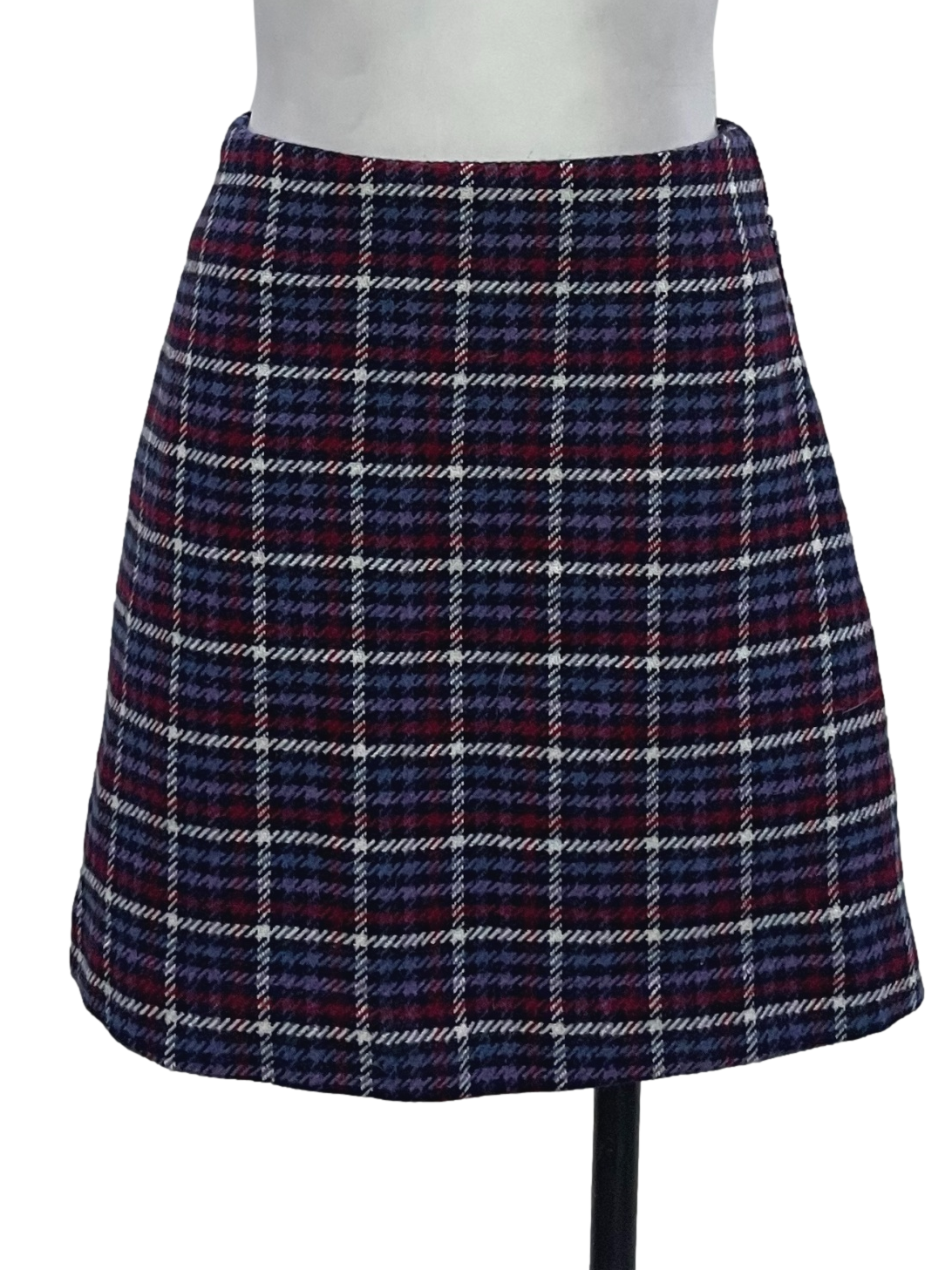 Purple Mini Checkered Skirt