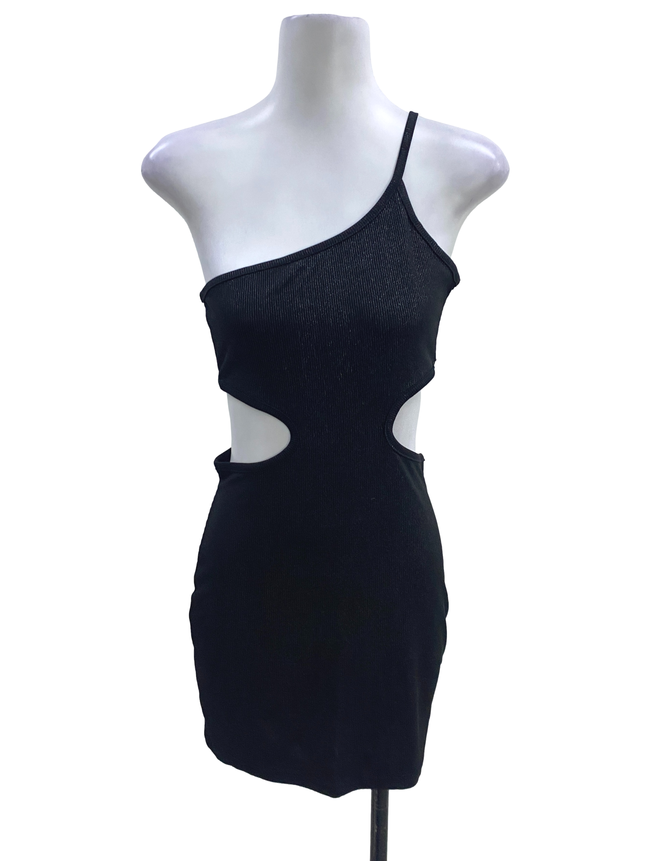 Black Toga Waist Cut Out Dress