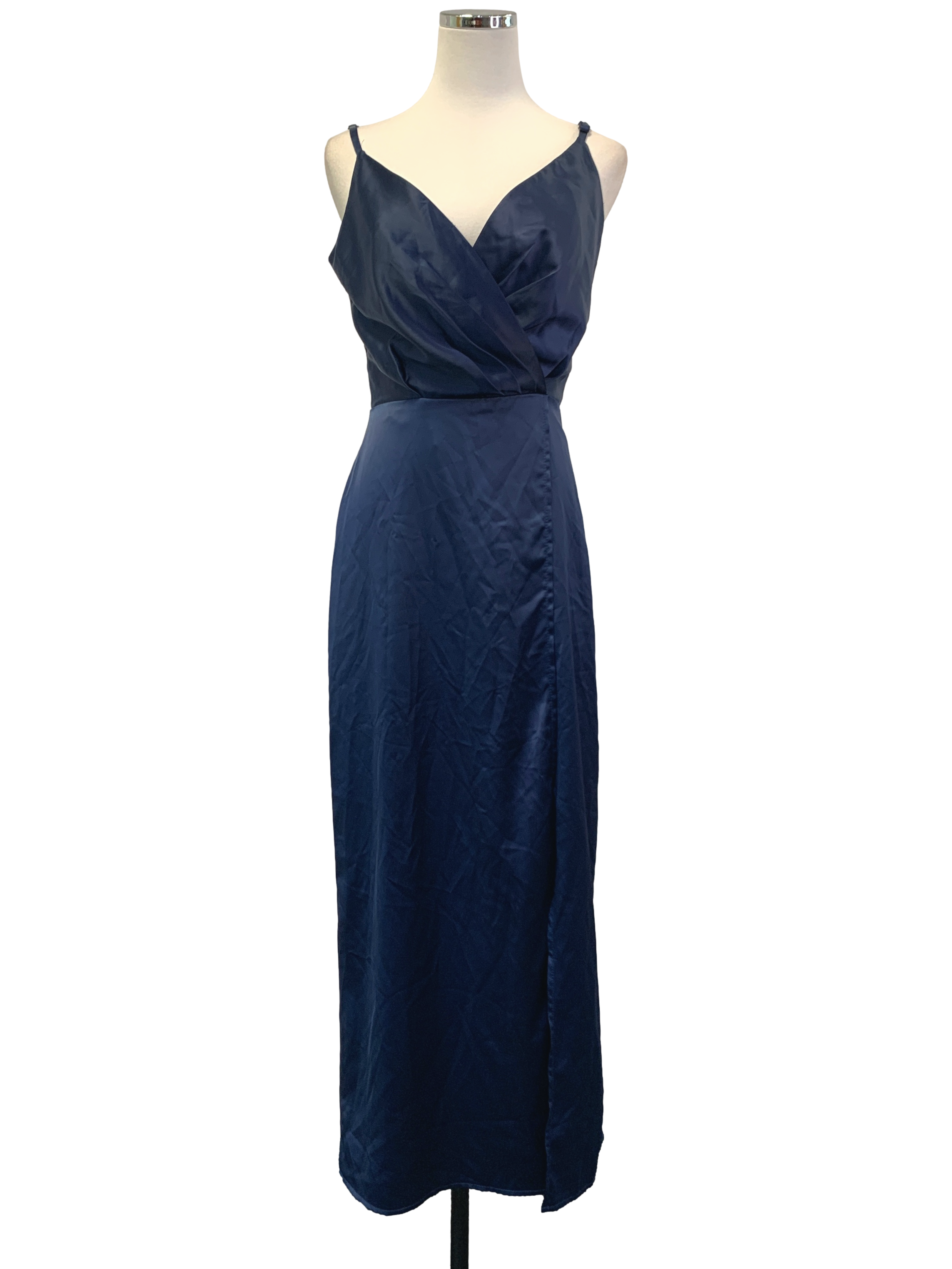 Navy Blue Silk Dress