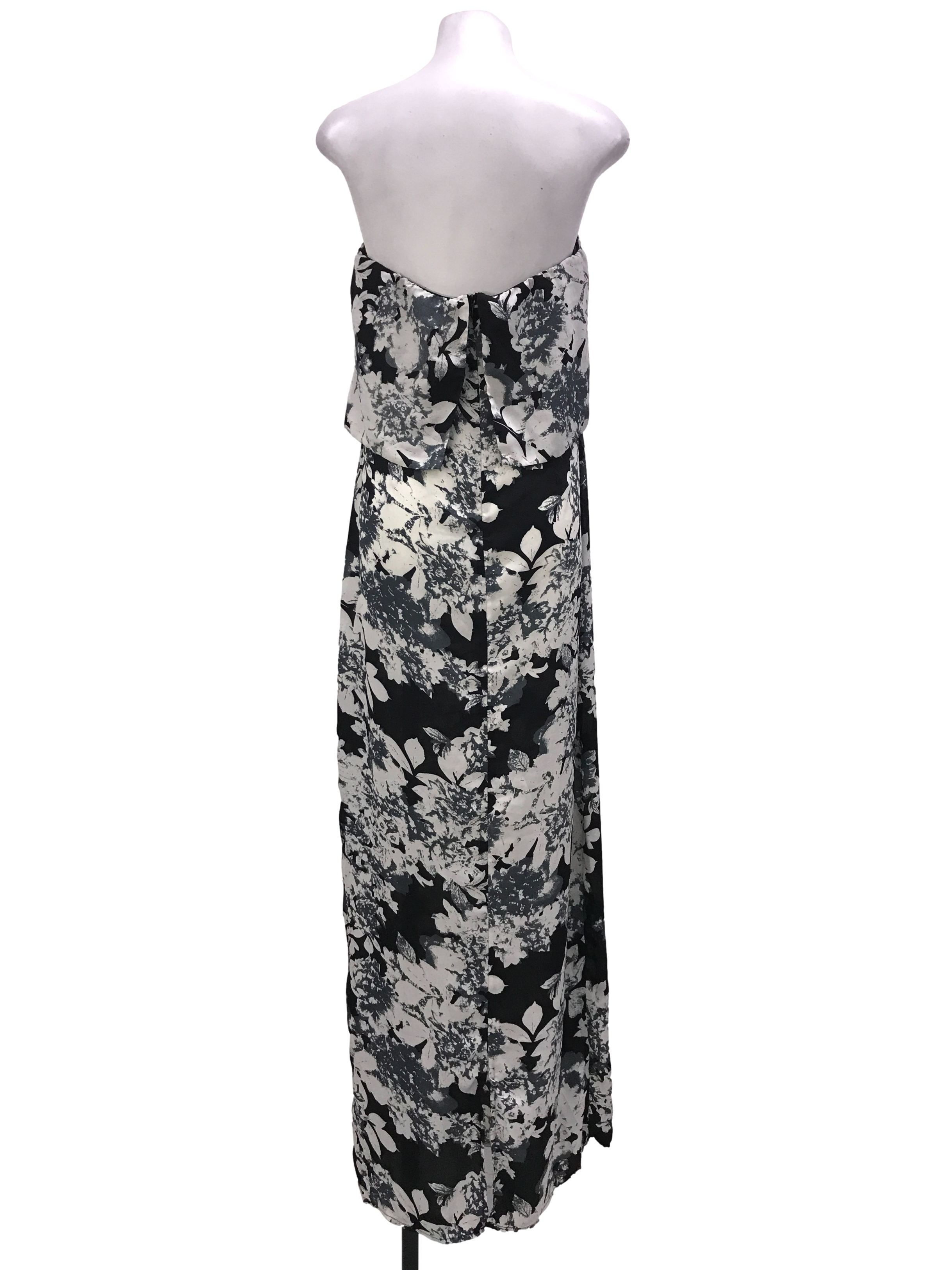 Charcoal Black Floral Tube Dress