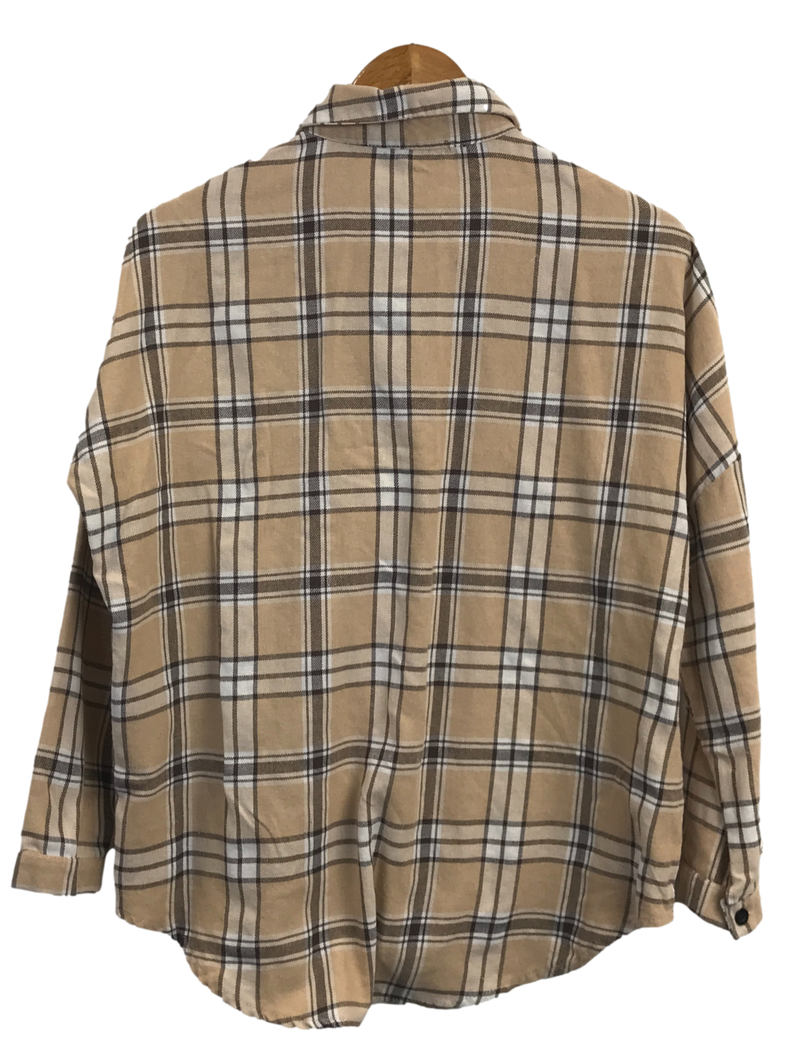 Brown Grid Flannel Top