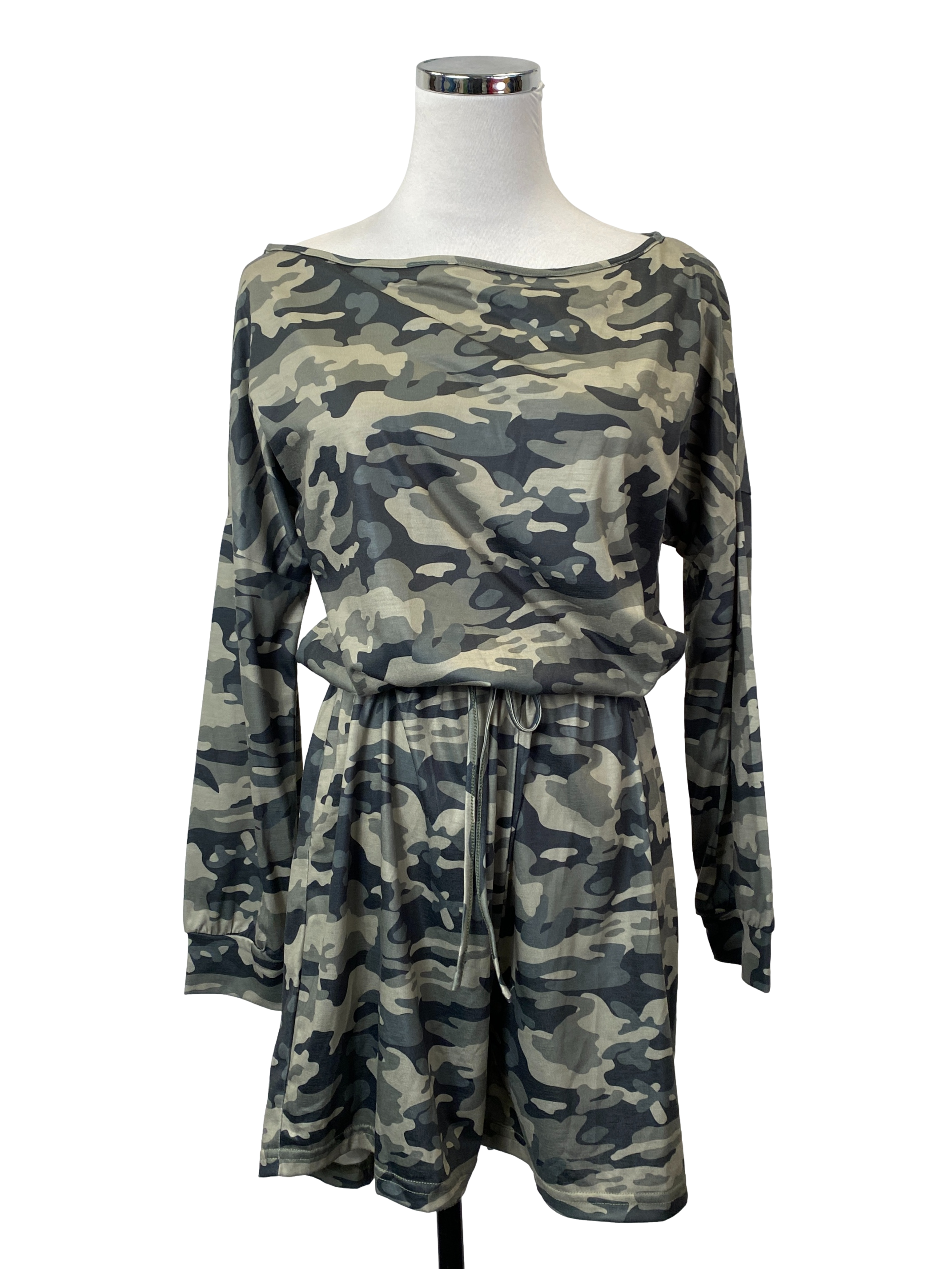 Army Green Camouflage Print Romper