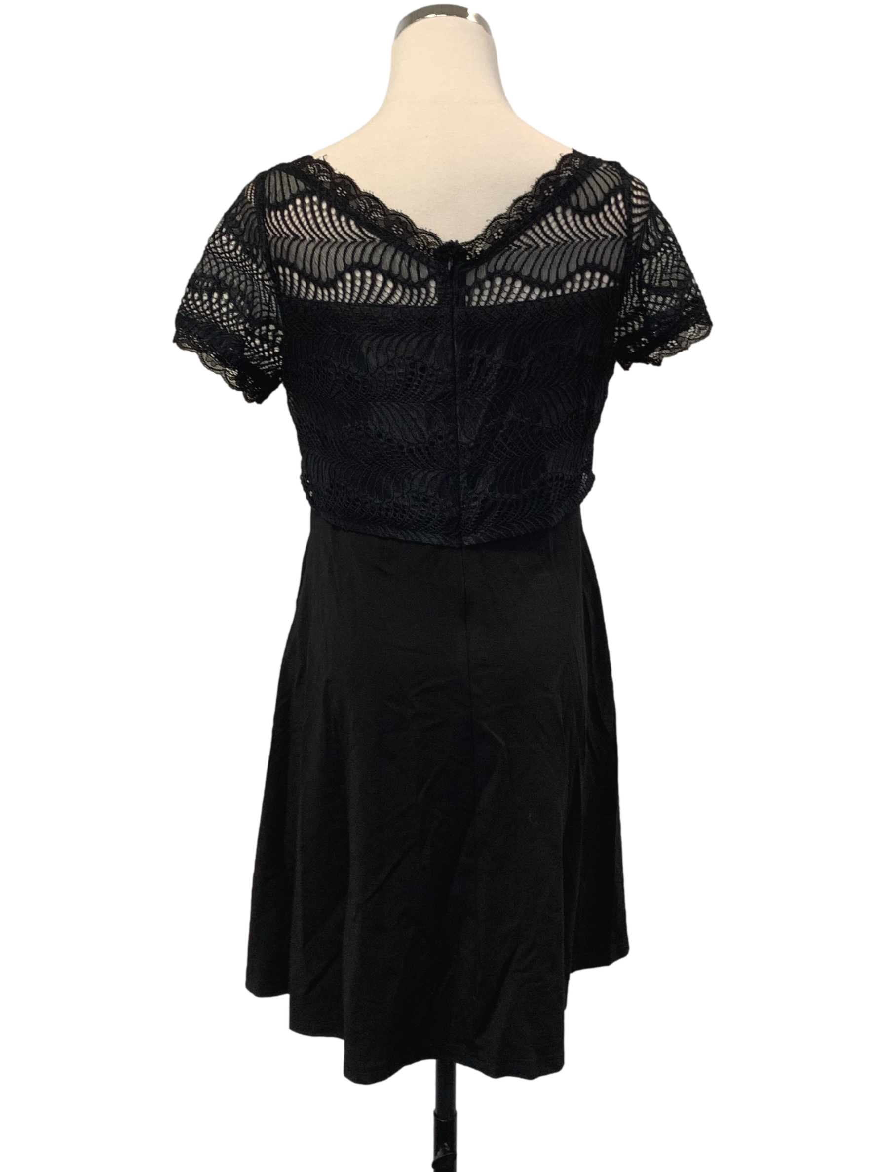 Ebony Black Lace A Line Dress