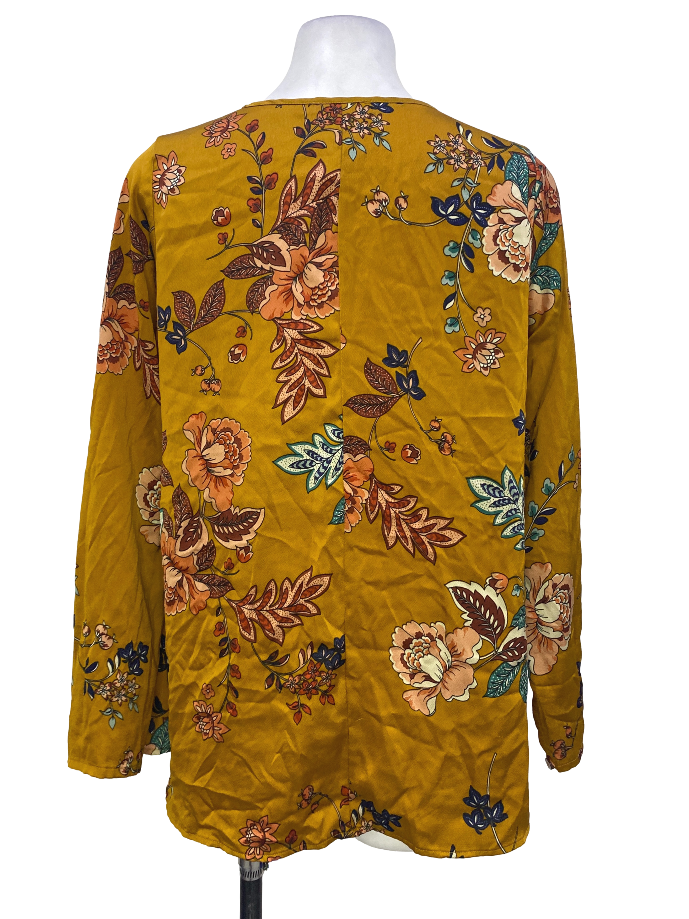 Gold Floral Long Sleeve Top