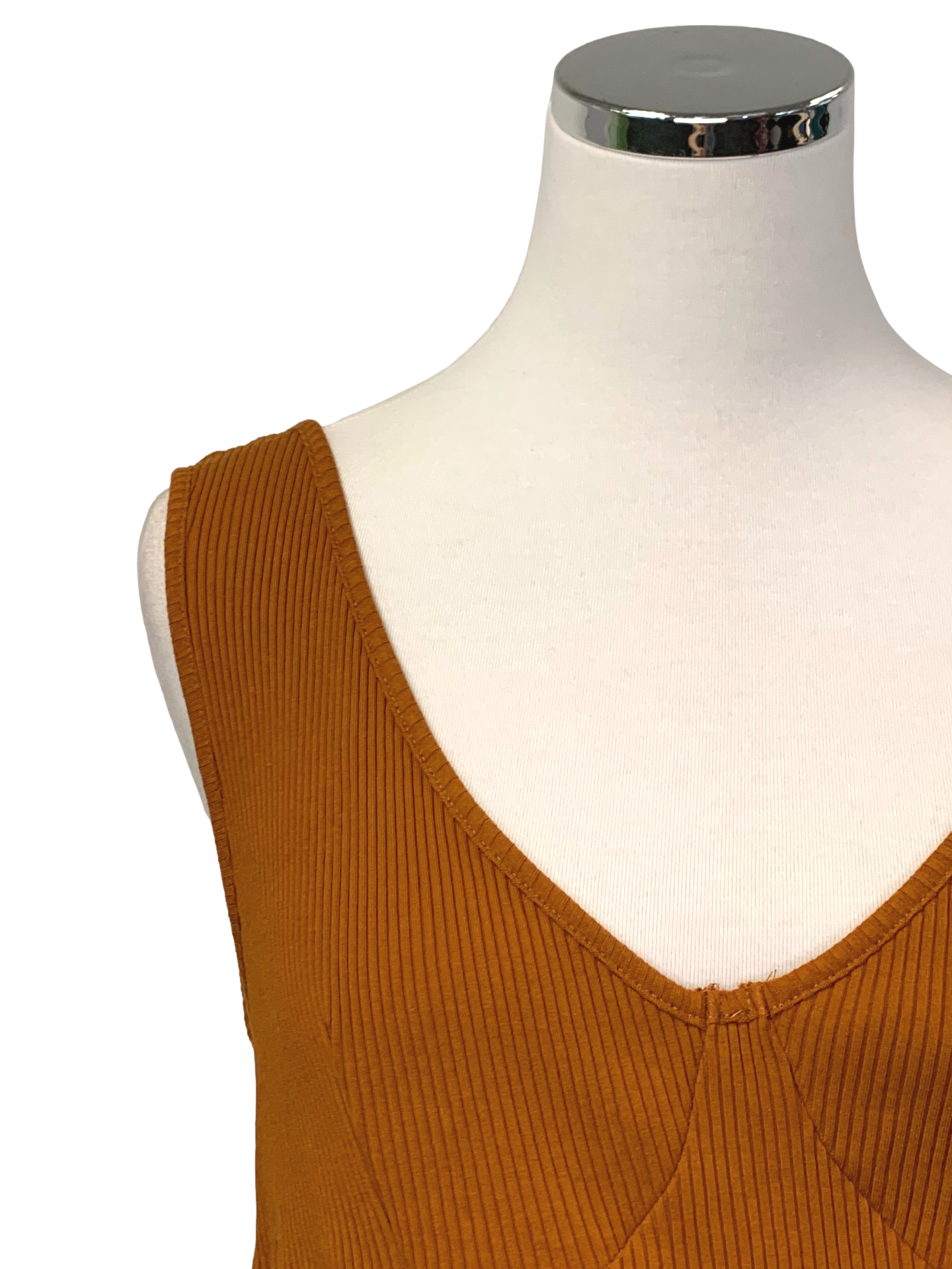 Squash Brown V Neck Midi Knit Dress