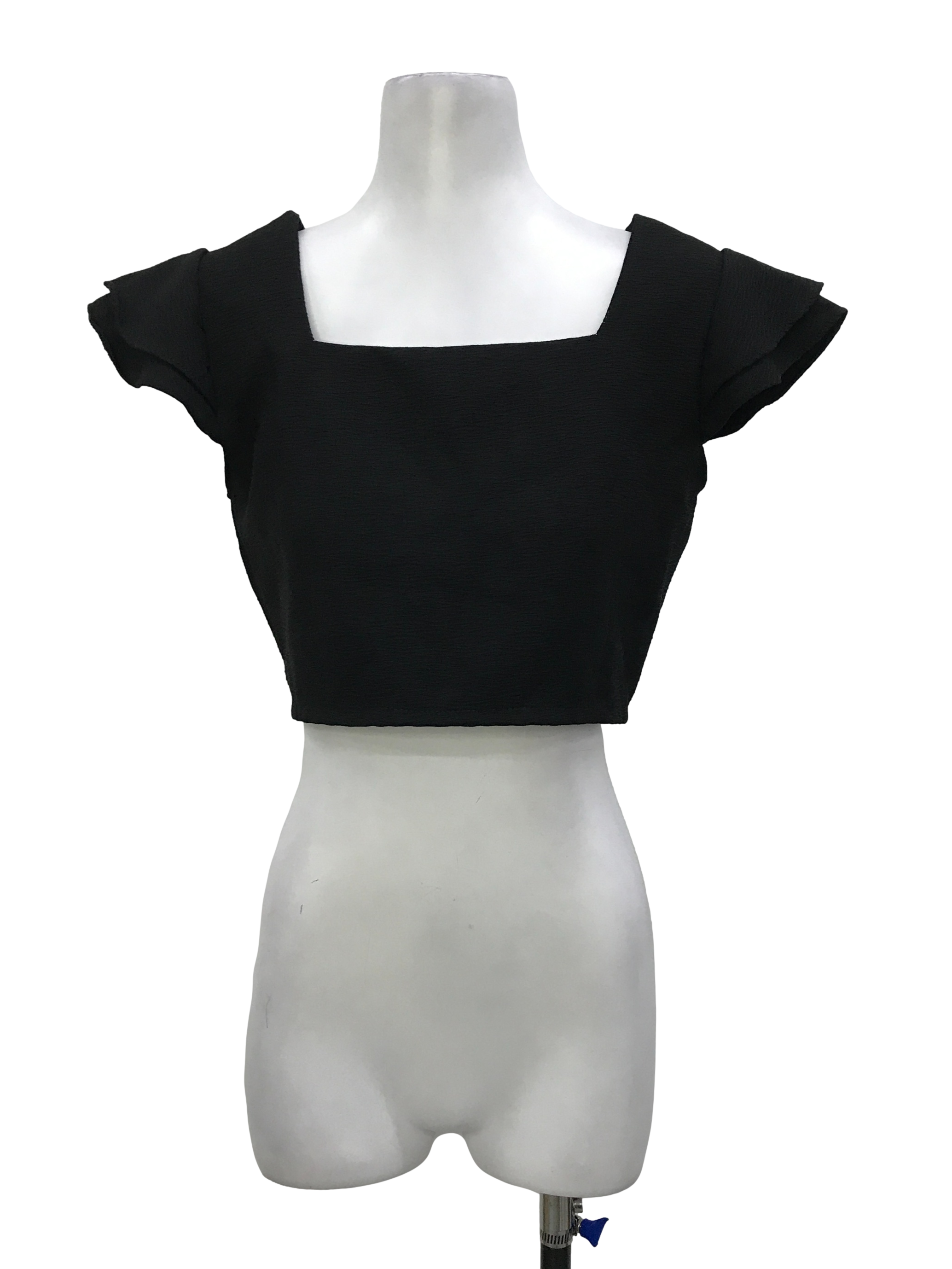 Black Square Neck Crop Top | REFASH – REFASH Malaysia