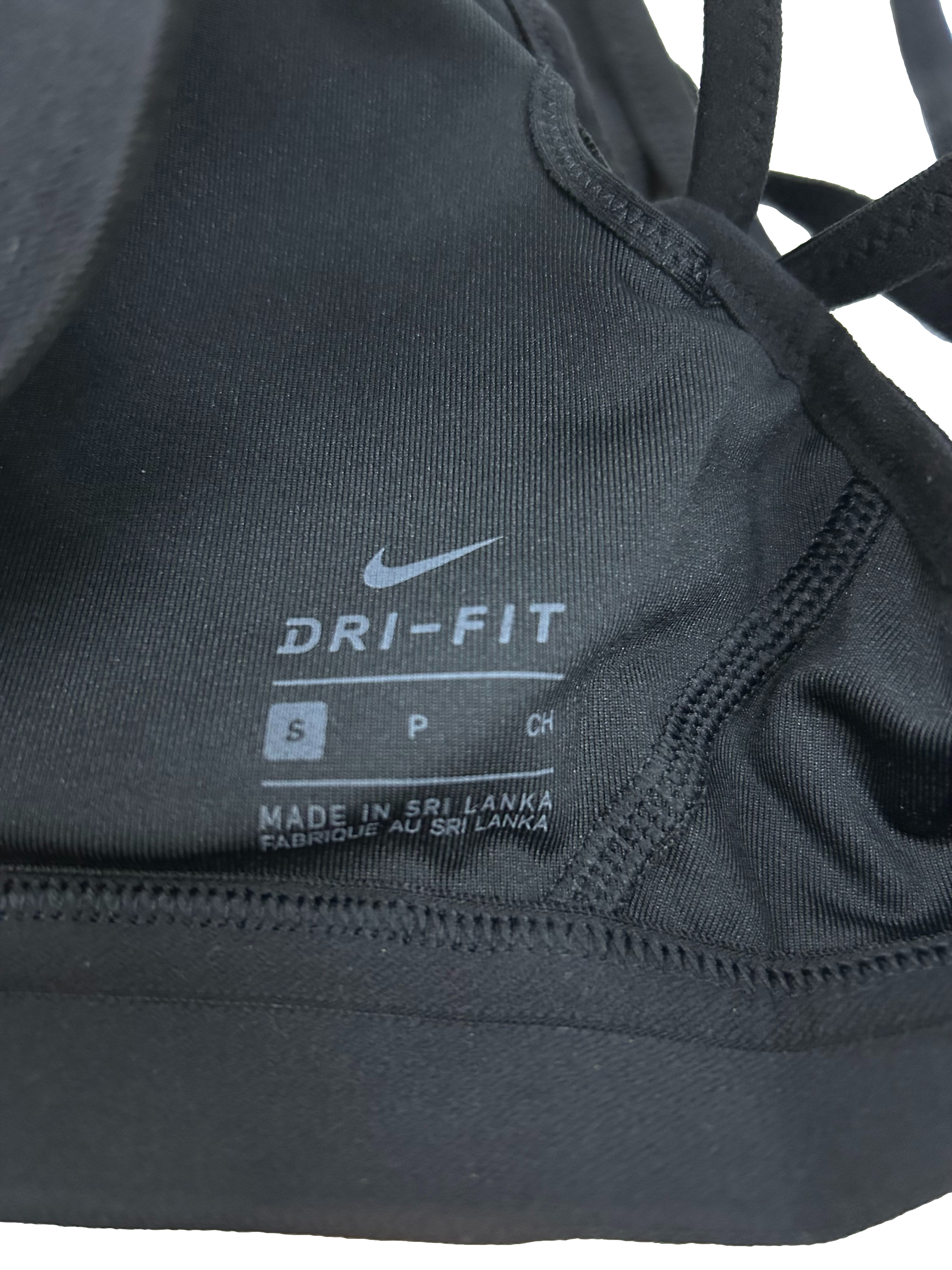 Ink Black Front Logo Dri-Fit Sports Bra