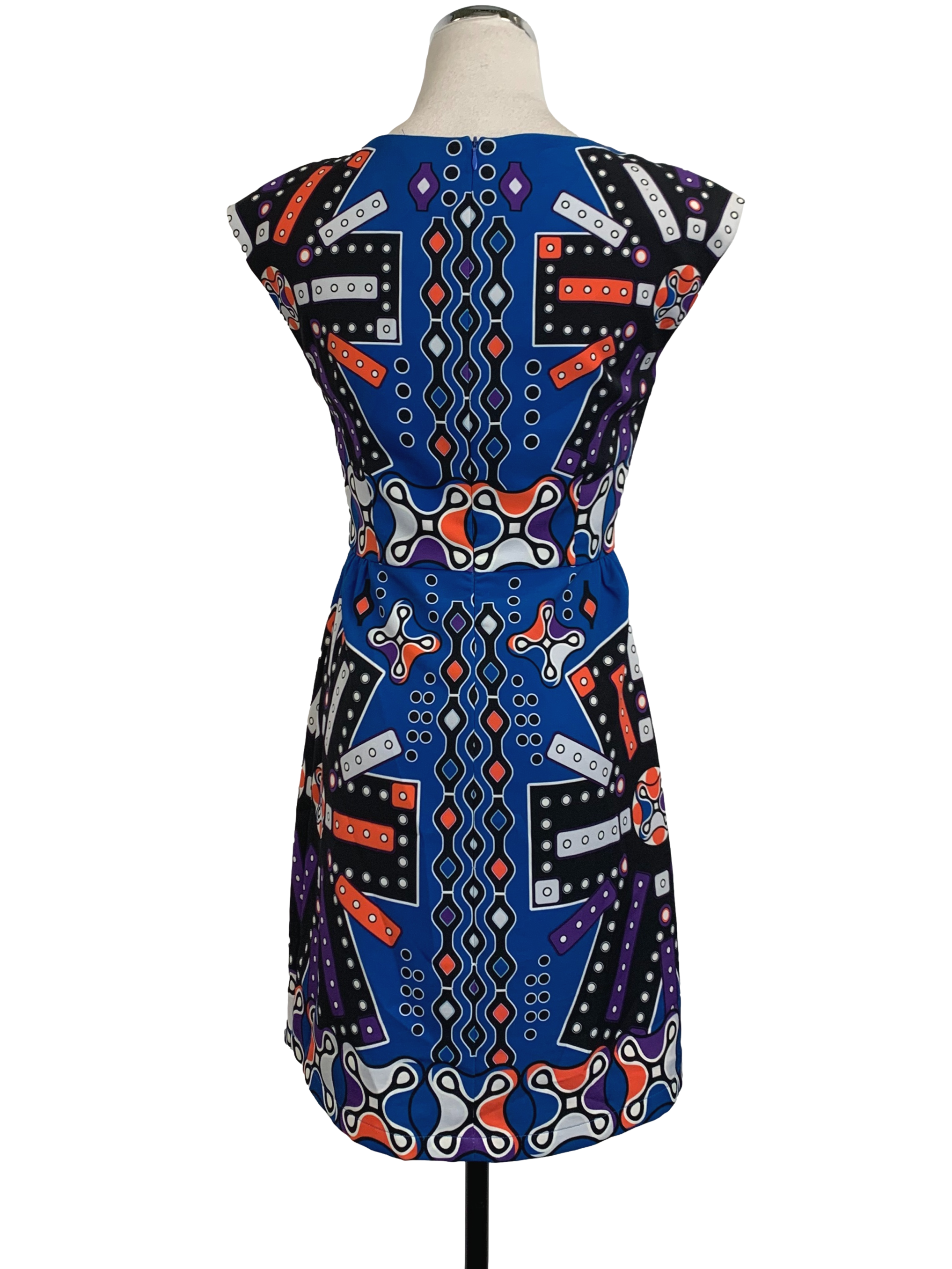 Eccentric Blue Abstract Printed Dress