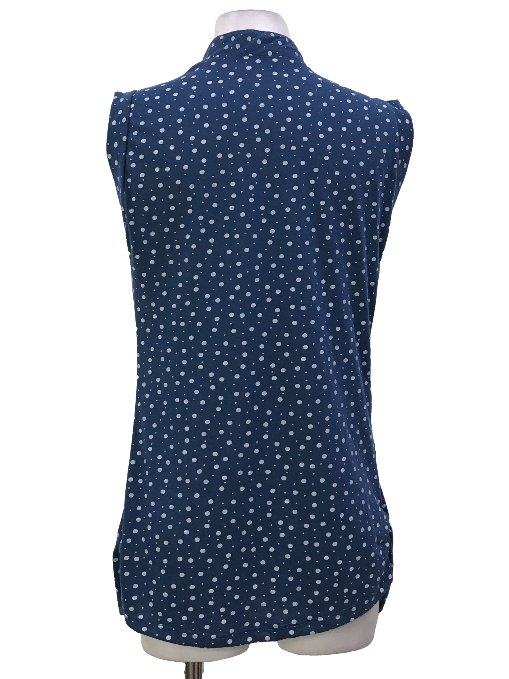 Blue Polka Dots Cowl Top