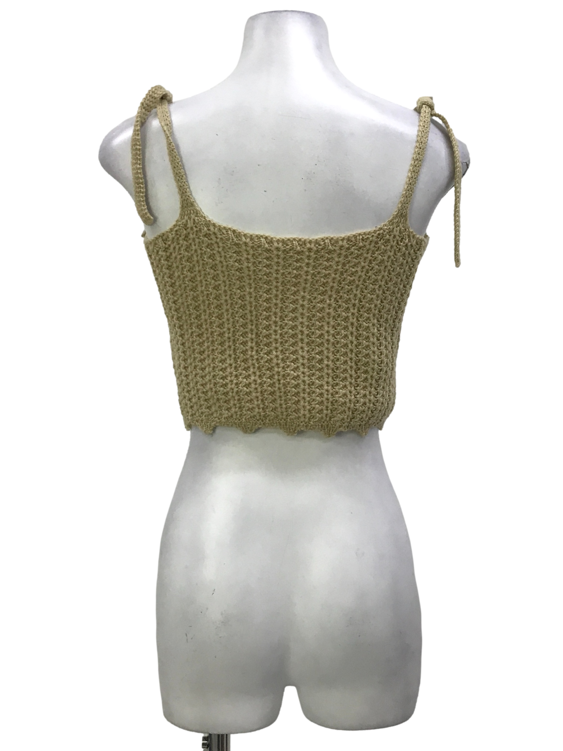 Brown Crochet Sleeveless Top