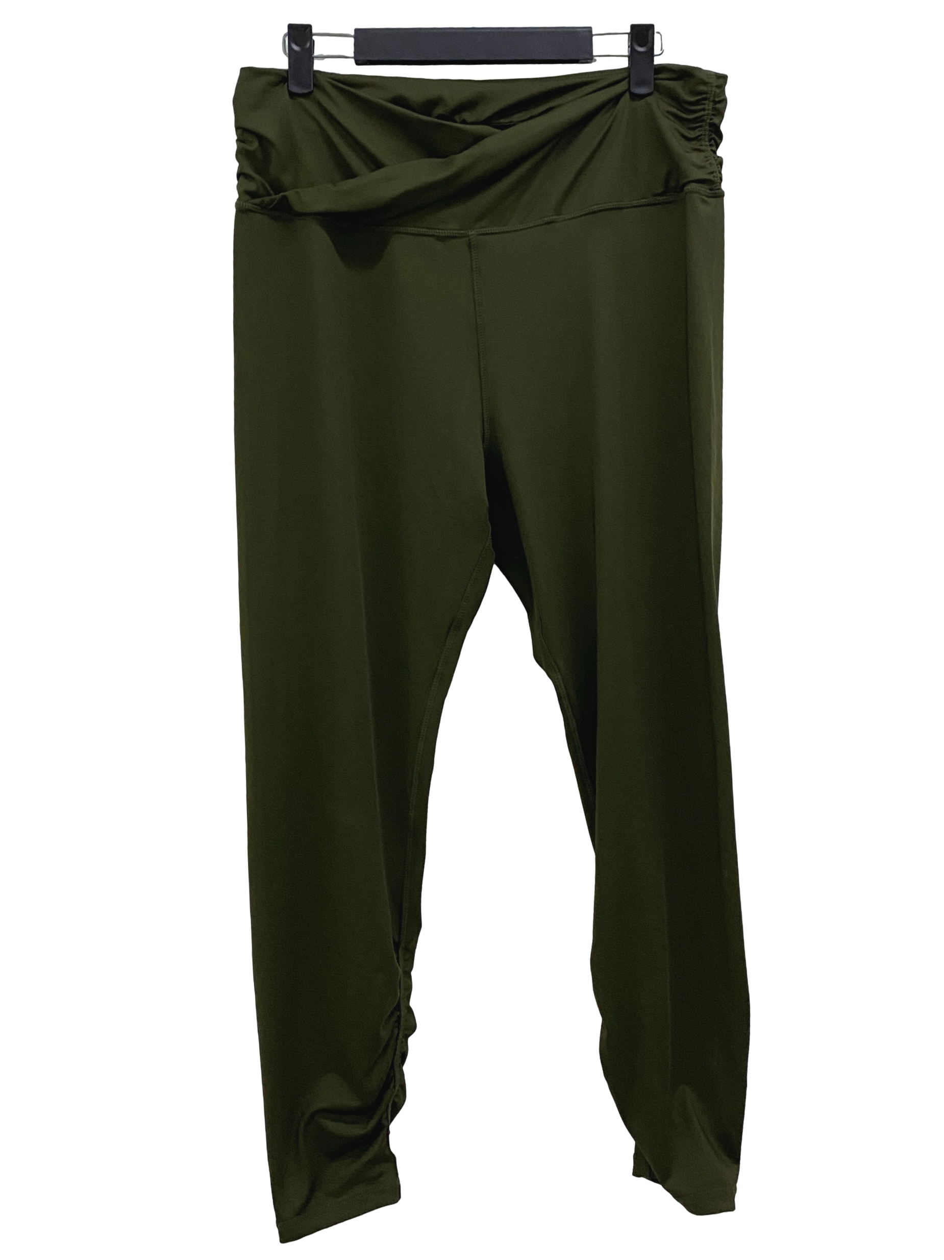Army Green Ruched Yoga Pants