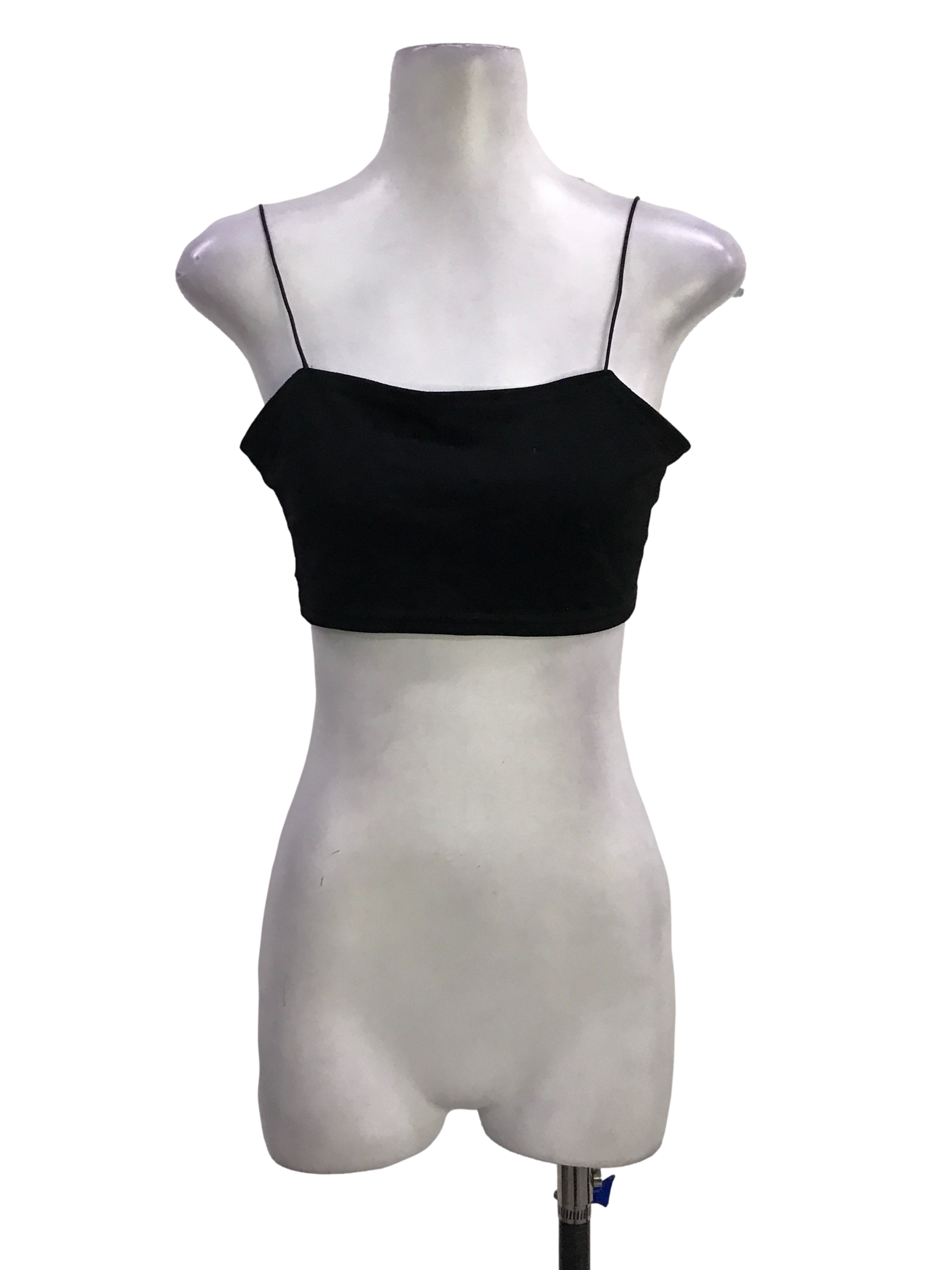 Black Spaghetti Strap Crop Top