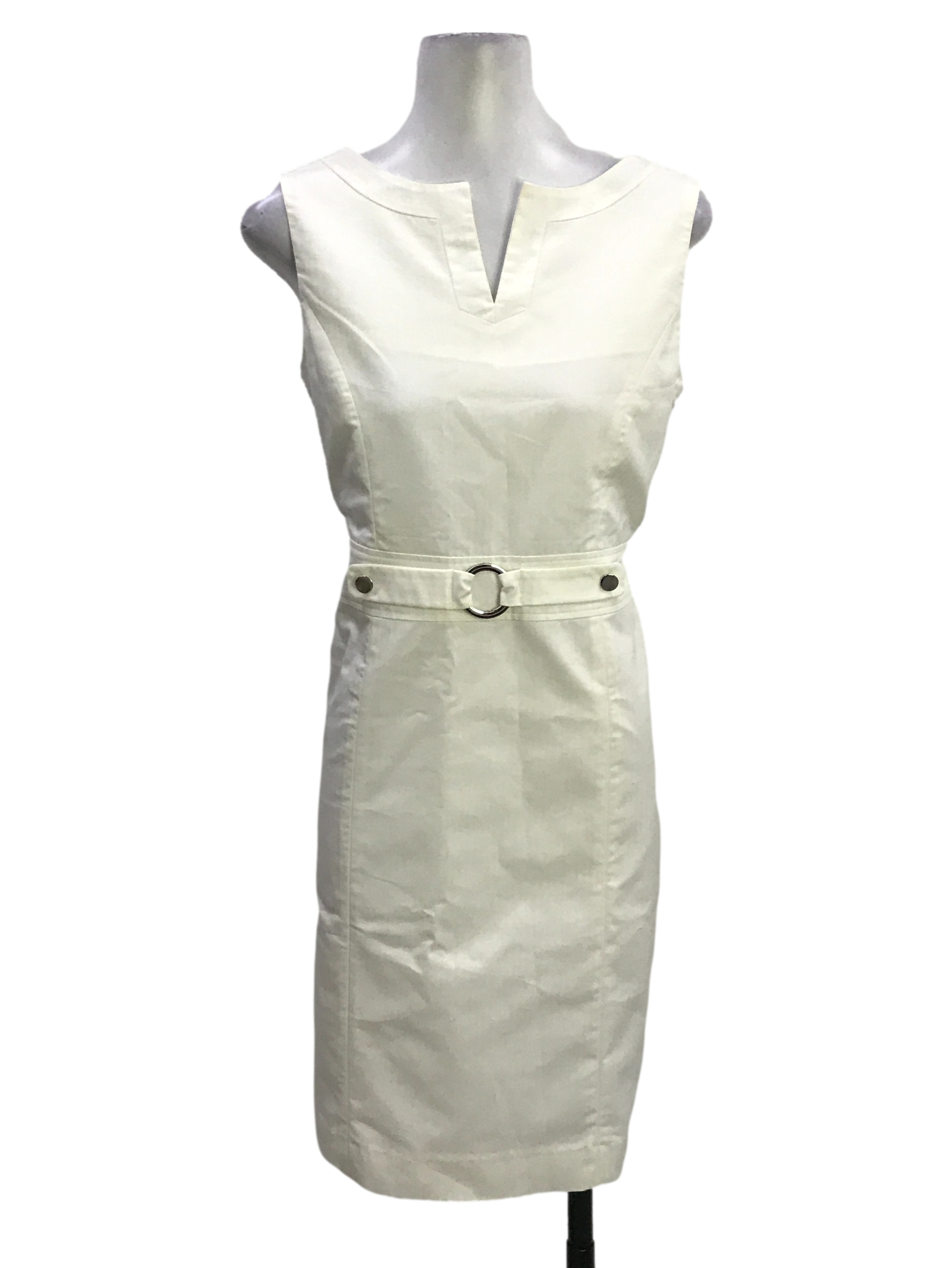 White O Ring Waist Dress