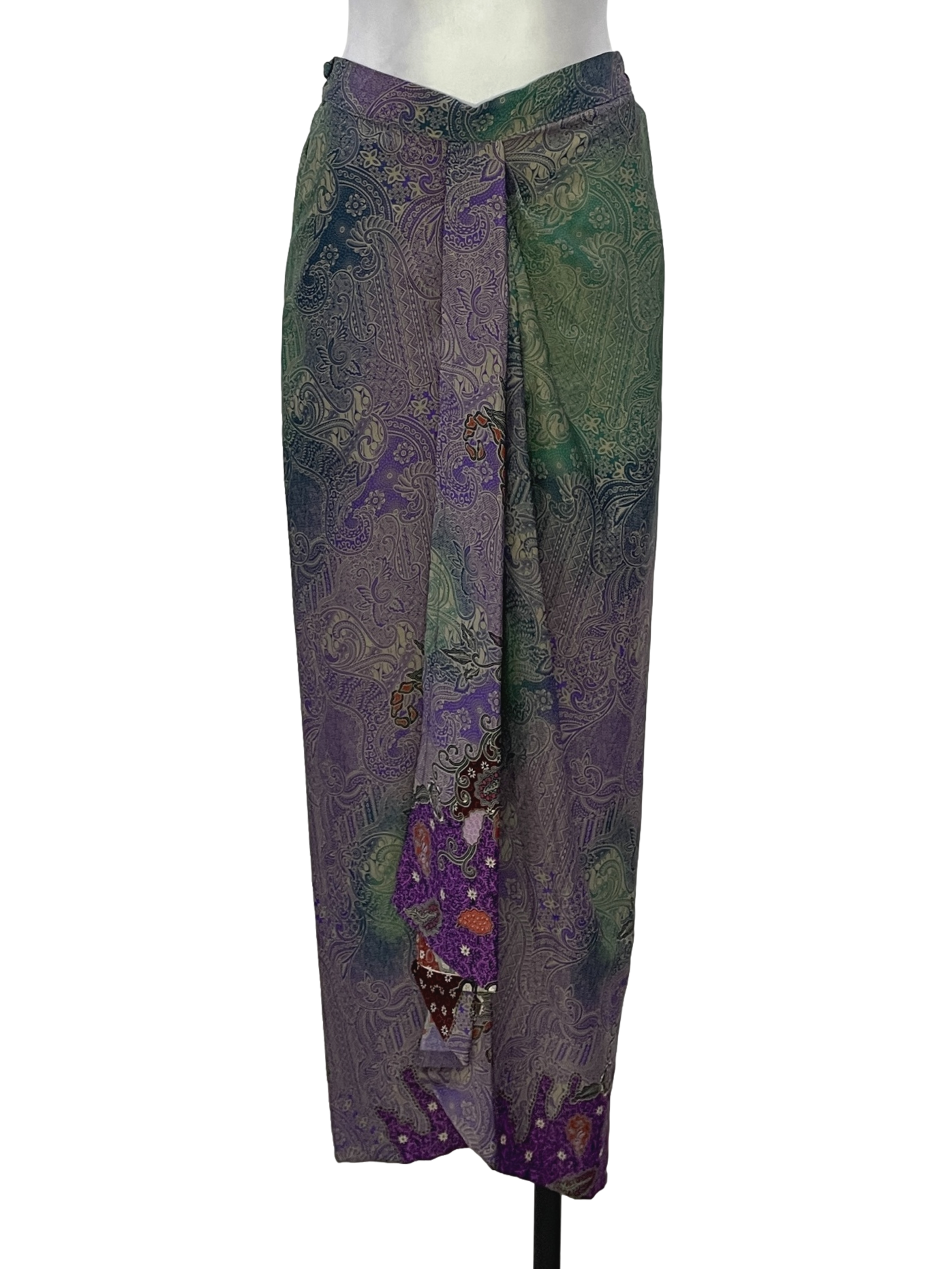 Multicolour Green Purple Batik Skirt