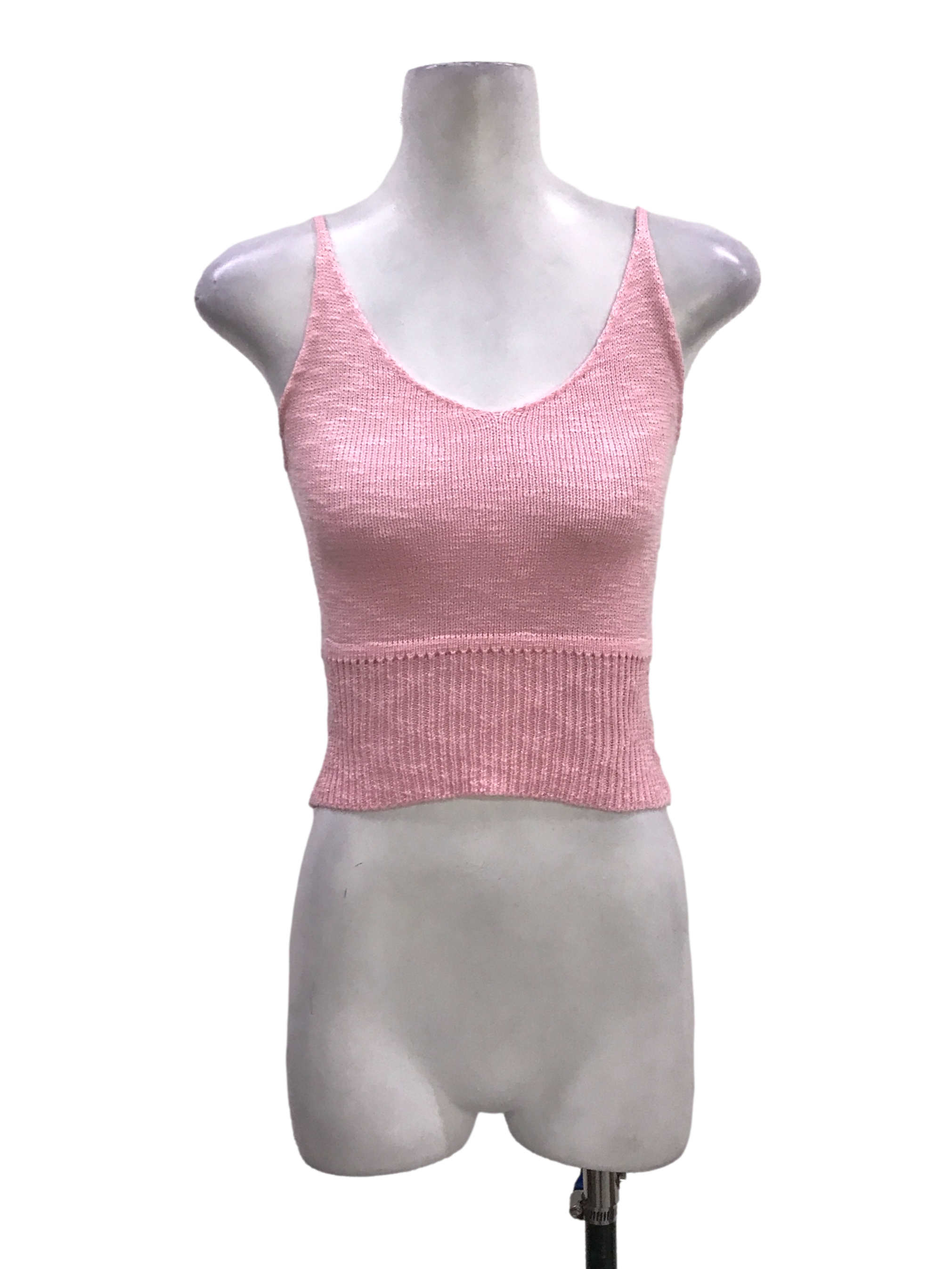 Pink U Neckline Knit Top