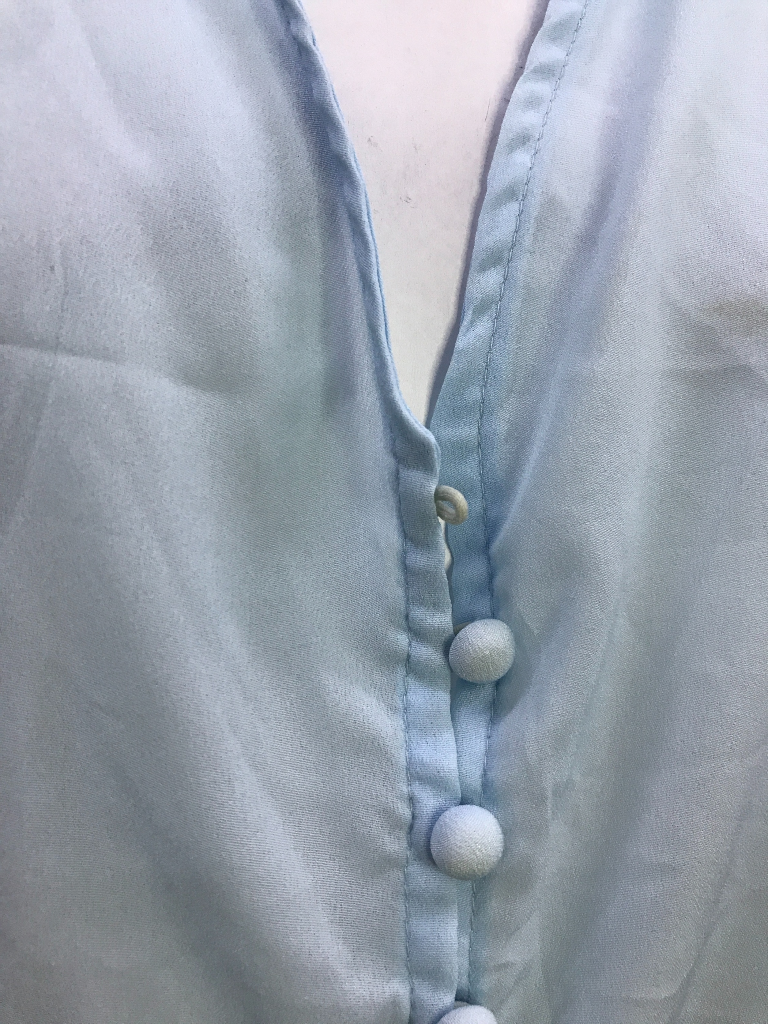 Soft Blue Round Button Top