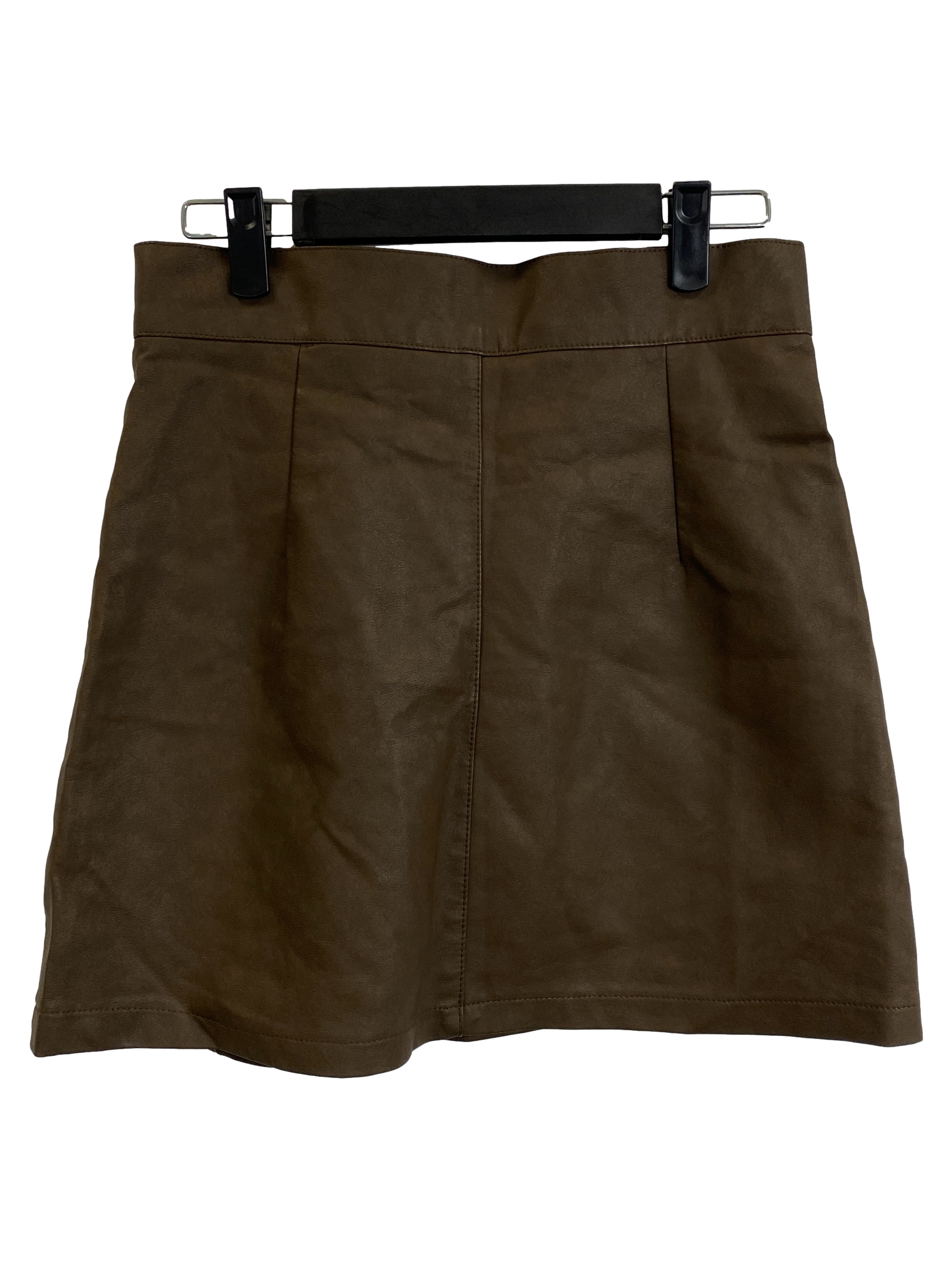 Brown Faux Leather Mini Skirt