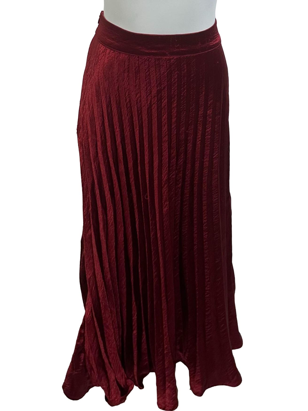 Candy Red Pleated Skirt