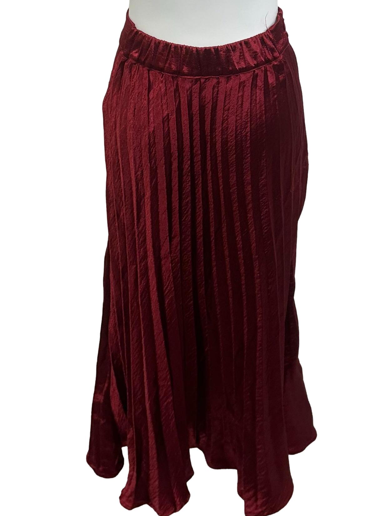 Candy Red Pleated Skirt