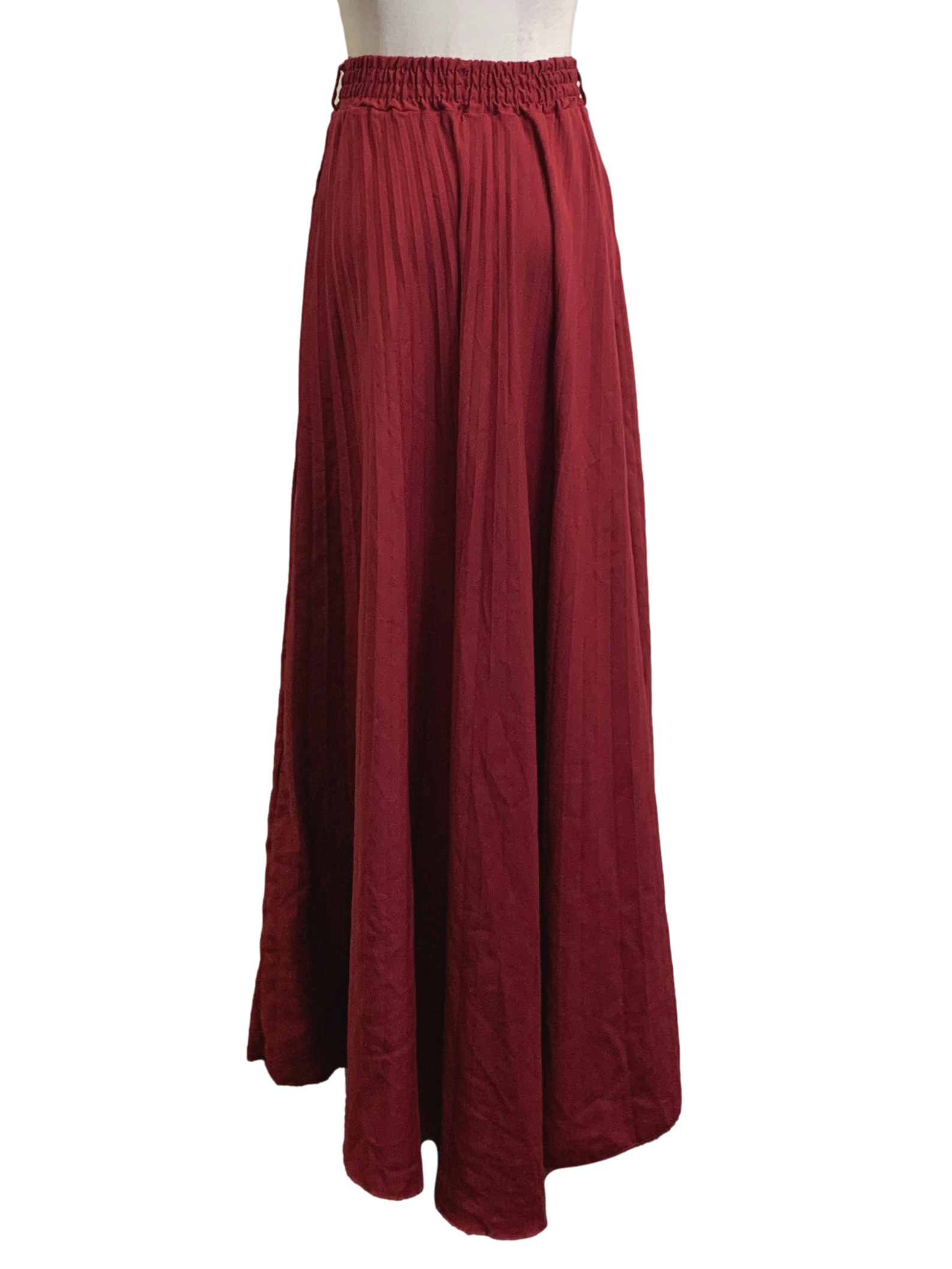 Burgundy Pleated Skirt