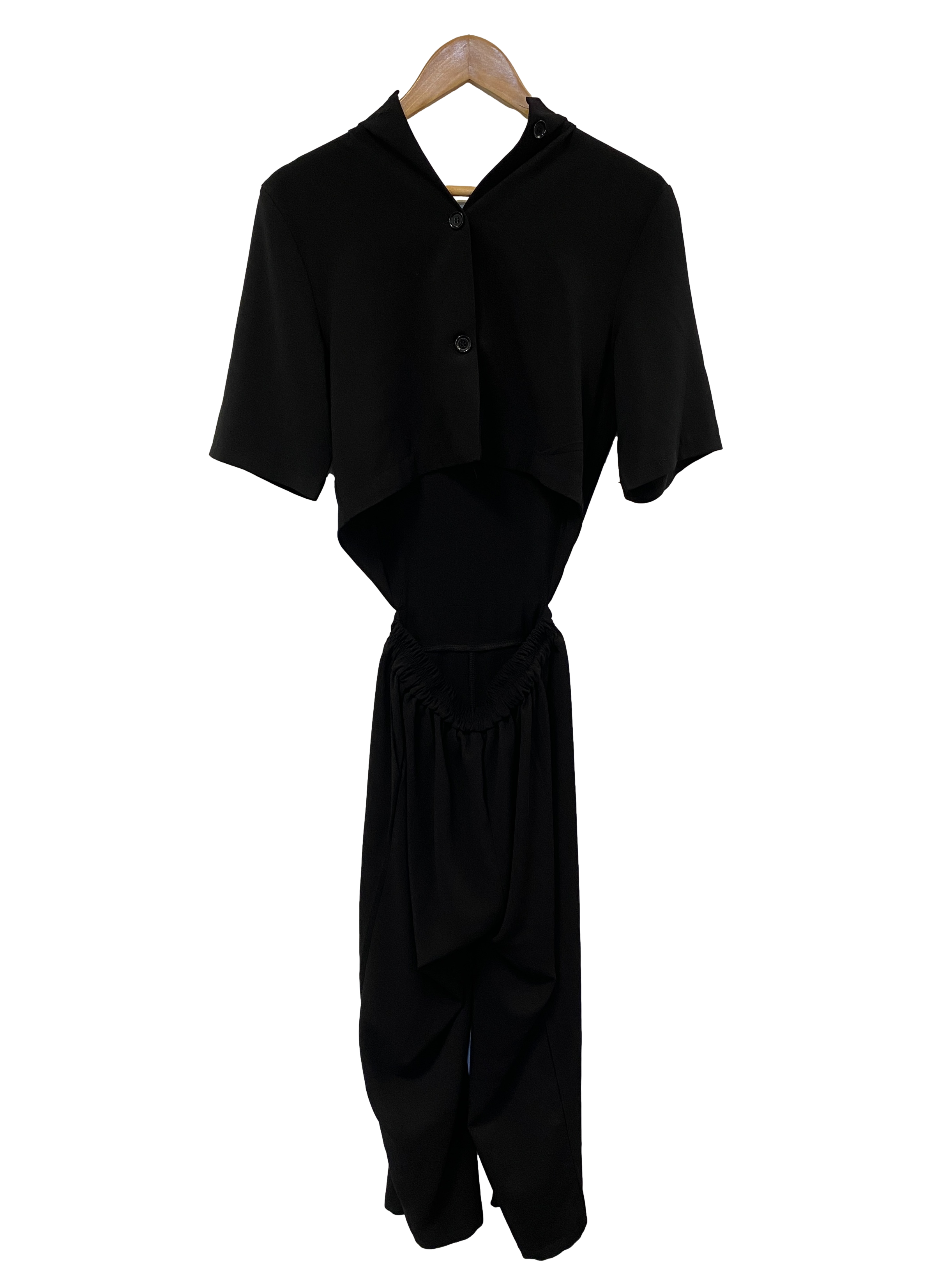 Black Front Cut-out Jumpsuit