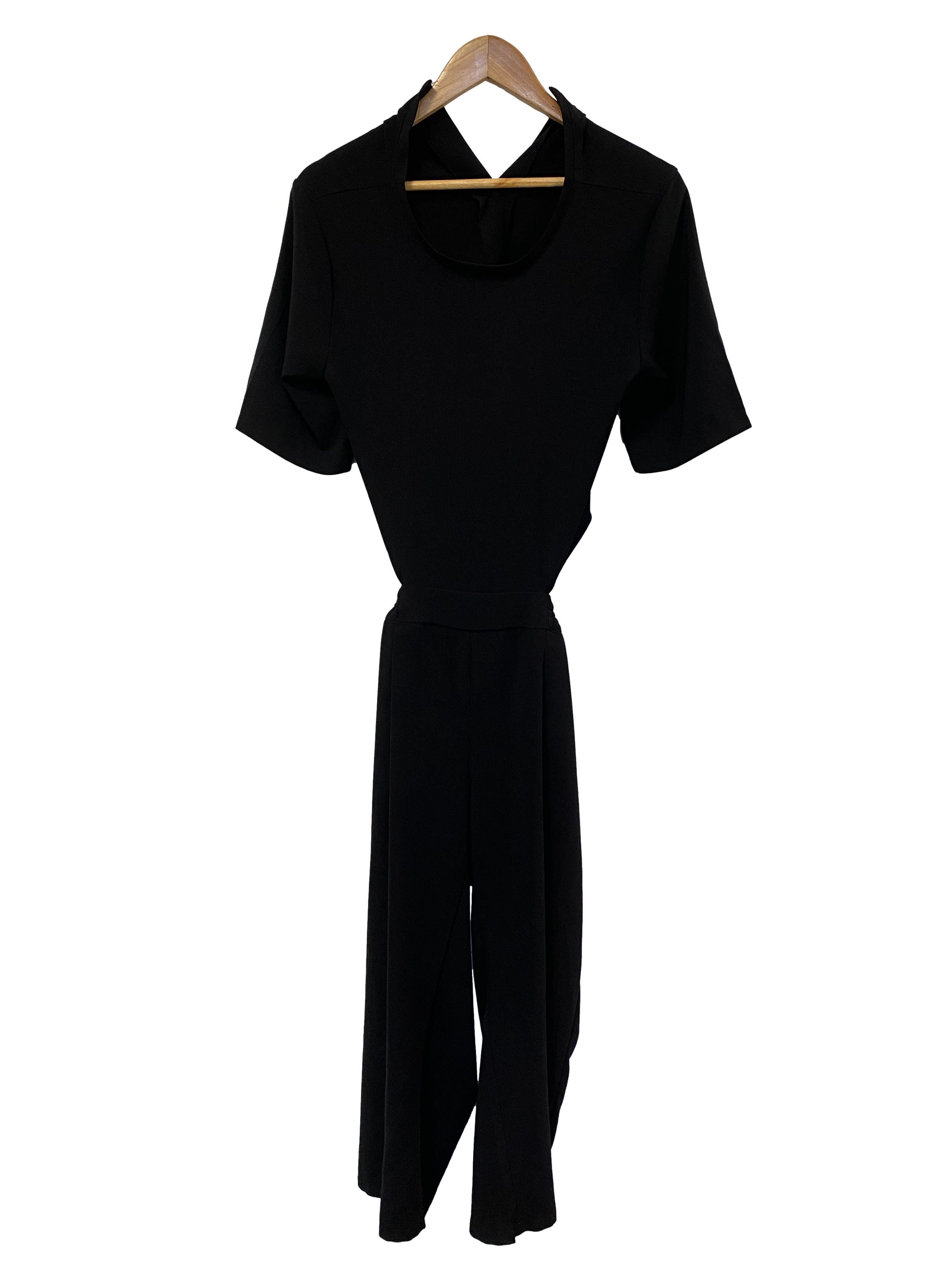 Black Front Cut-out Jumpsuit