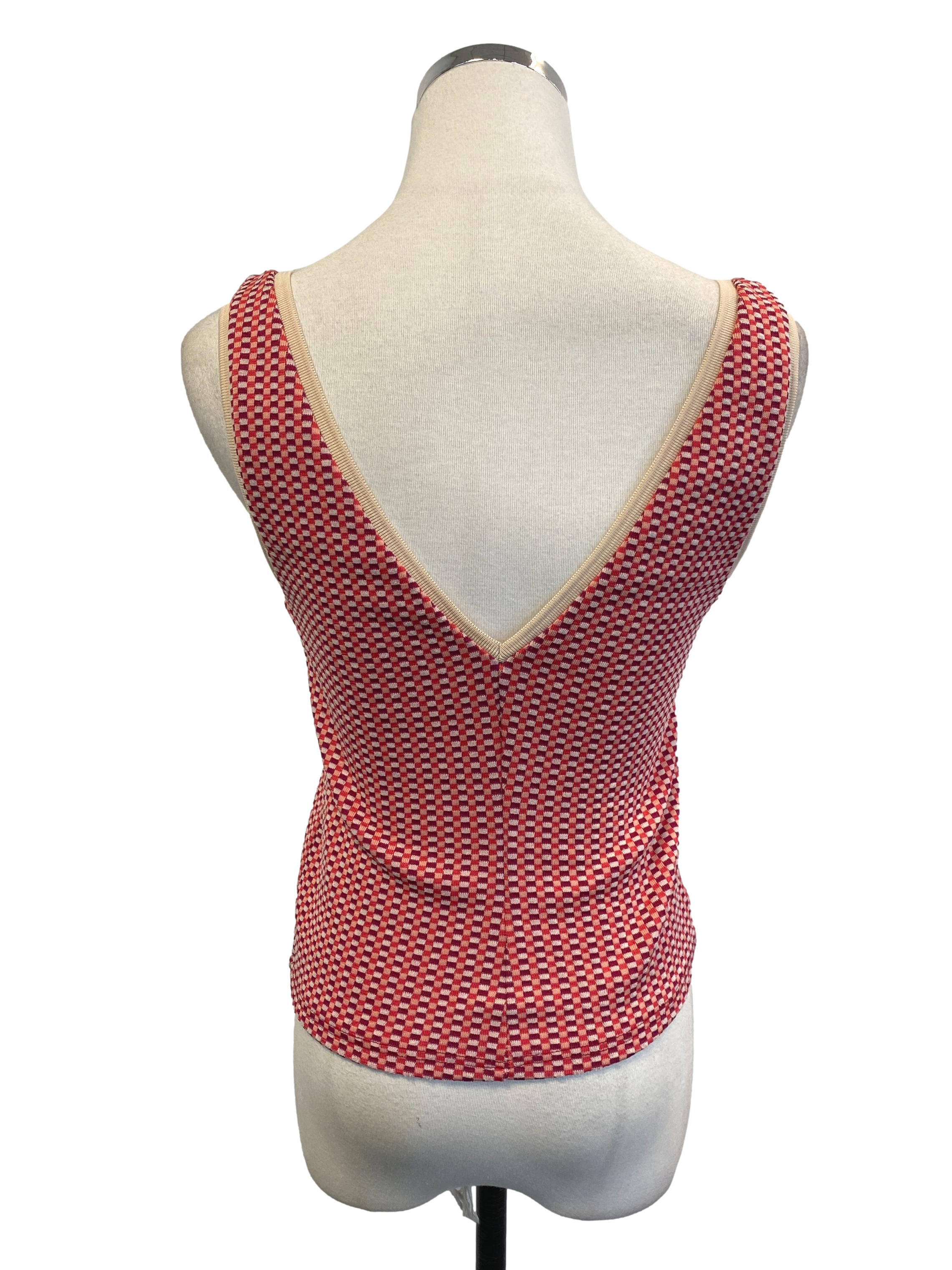 Multicolour Checked V-neck Crop Top