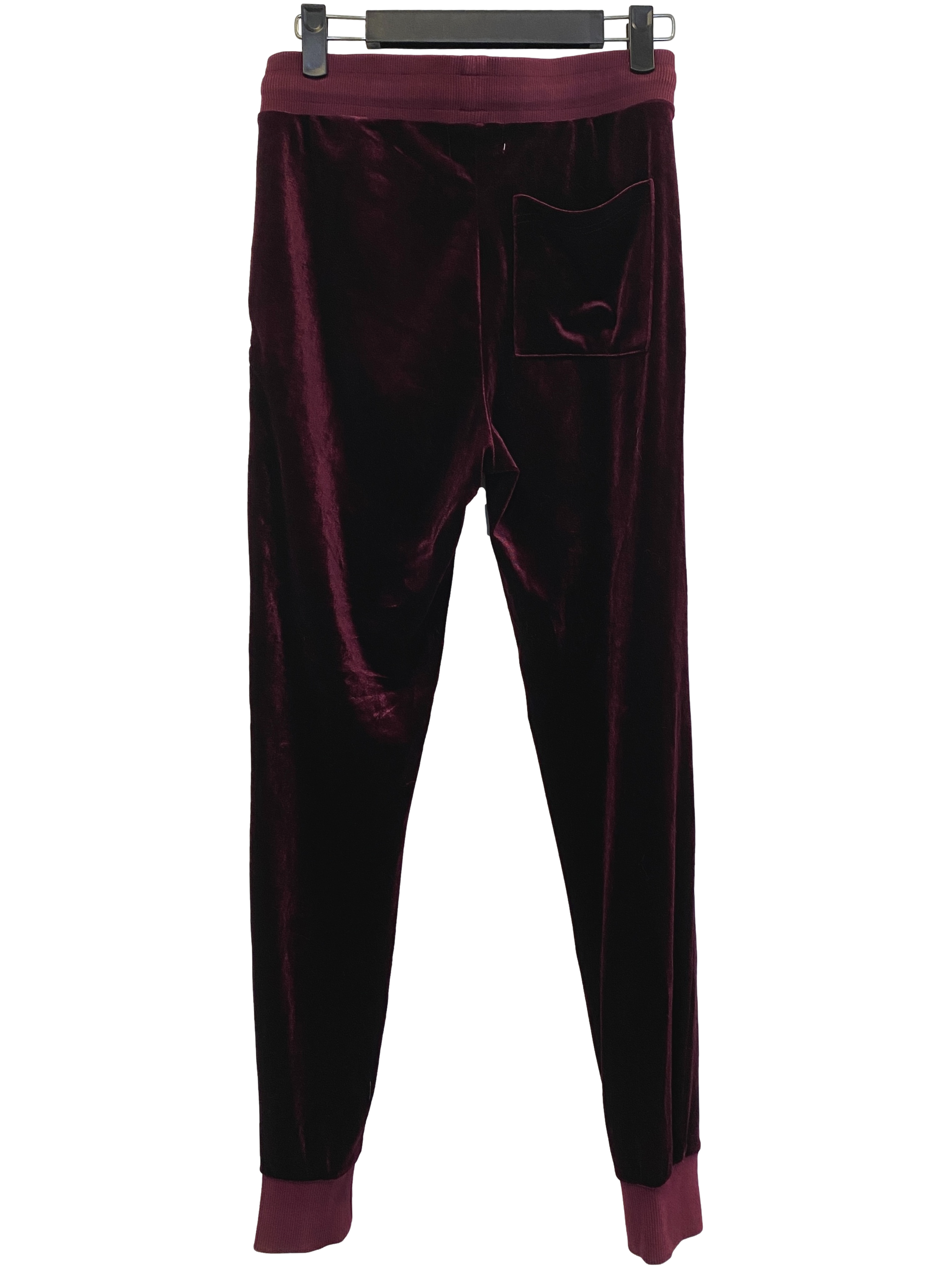 Maroon Velvet Drawstring Pants