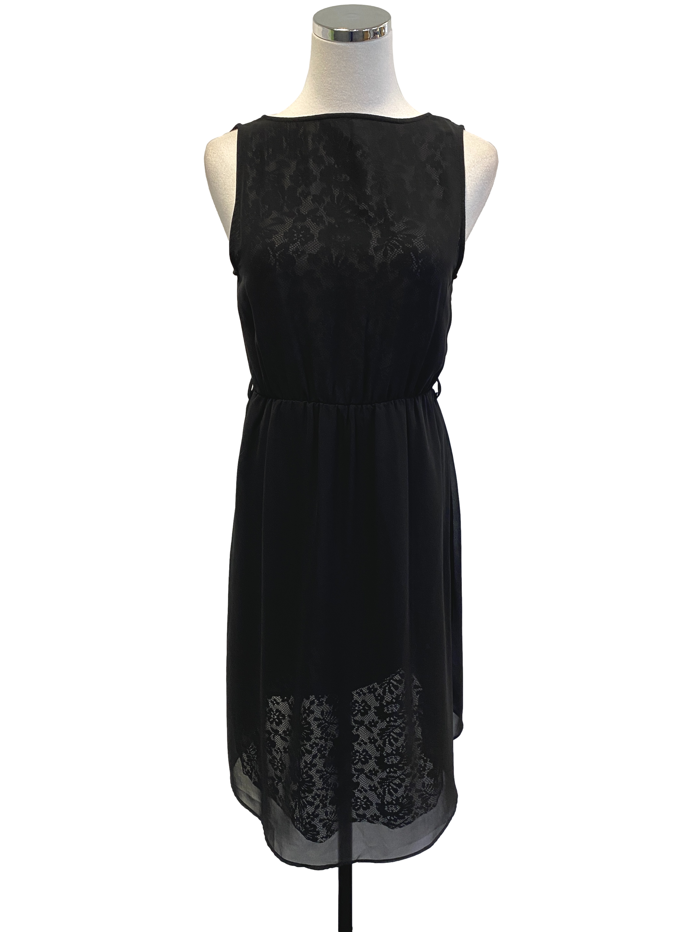 Black Inner Lace V-neck Dress