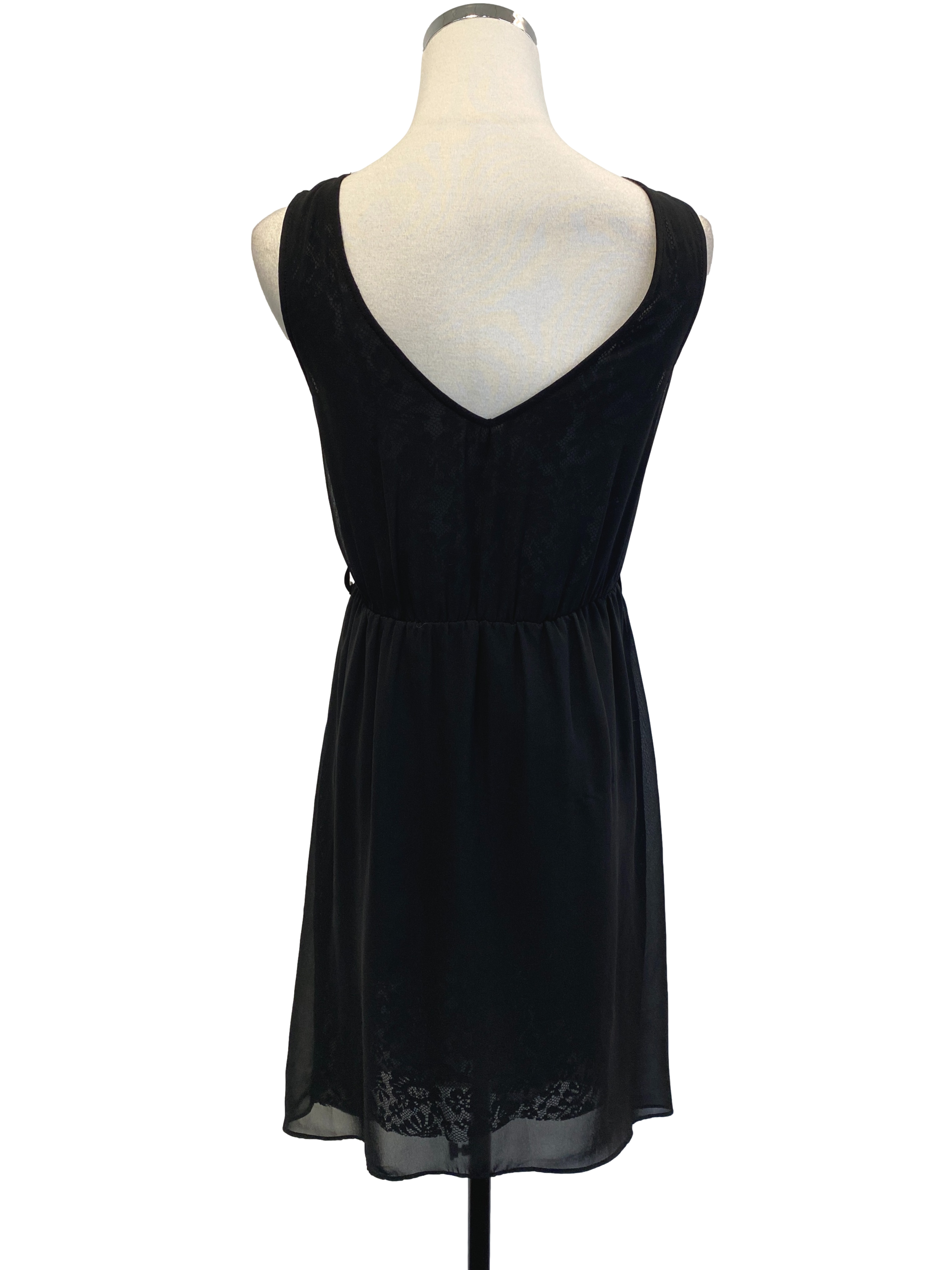 Black Inner Lace V-neck Dress