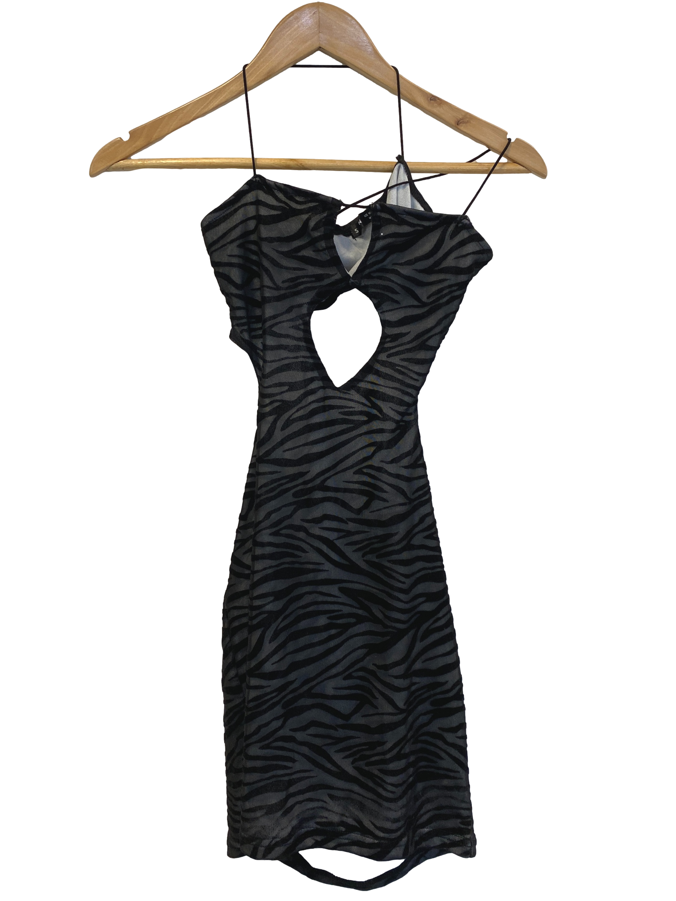 Zebra Print Cut-out Cami Bodycon Dress