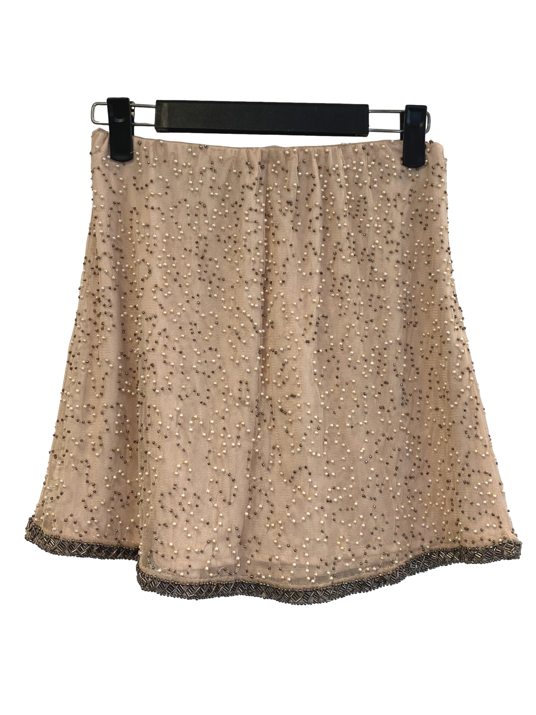 Baby Pink Sequin Mini Skirt